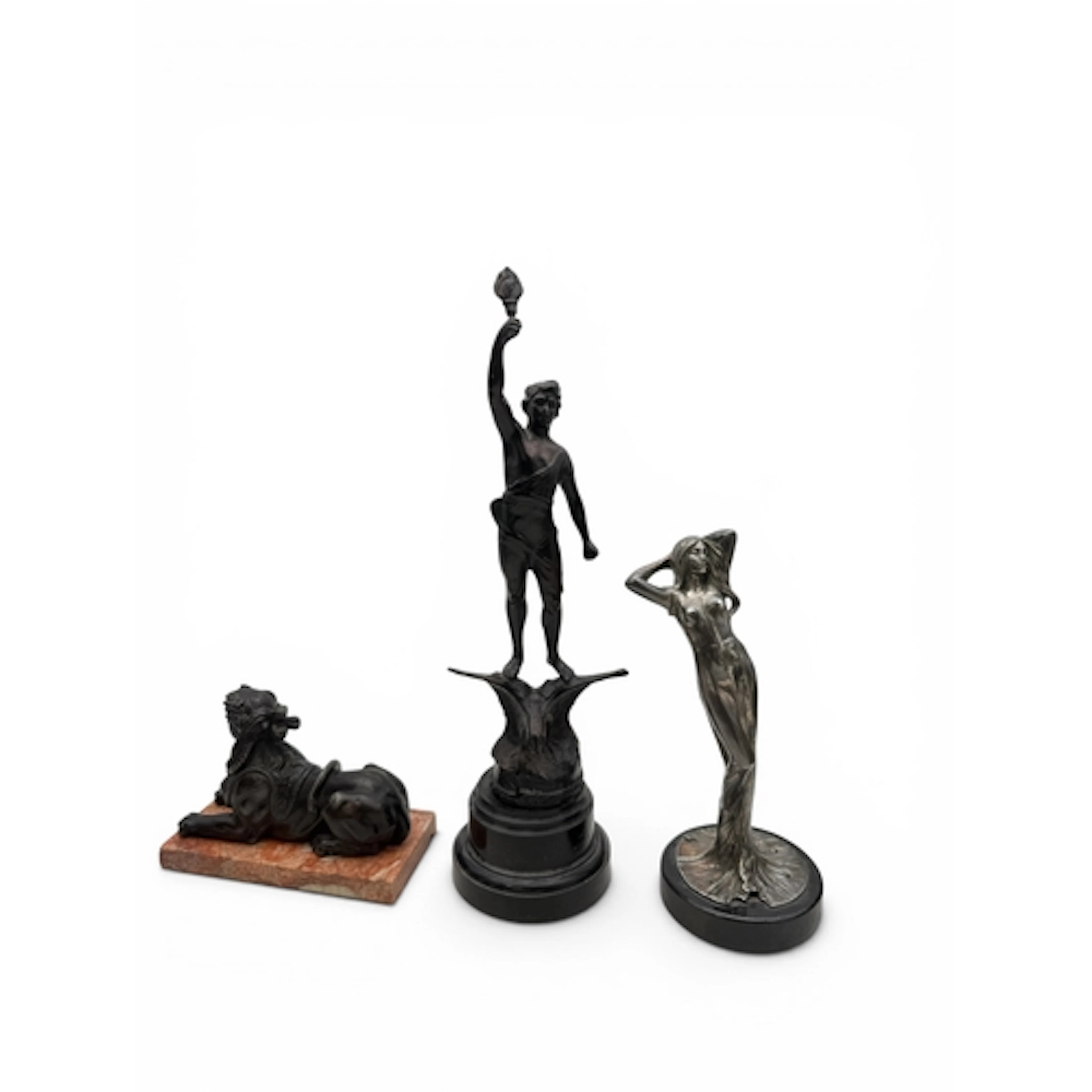 AN ART NOUVEAU FIGURE OF A LADY 22cm high, an Egyptian Reviv...