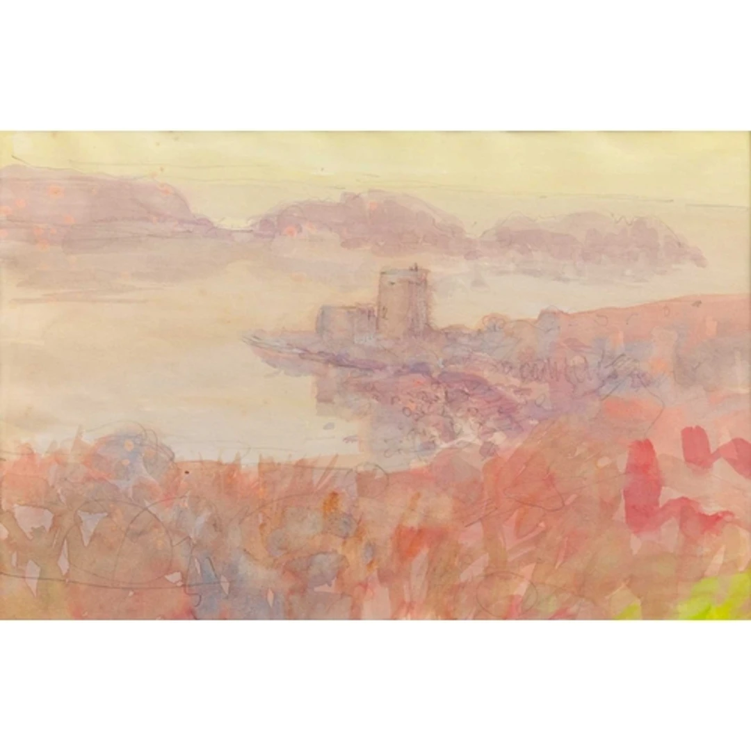§ John MILLER (1931-2002) Cromwell's Castle in Misty Sun - T...