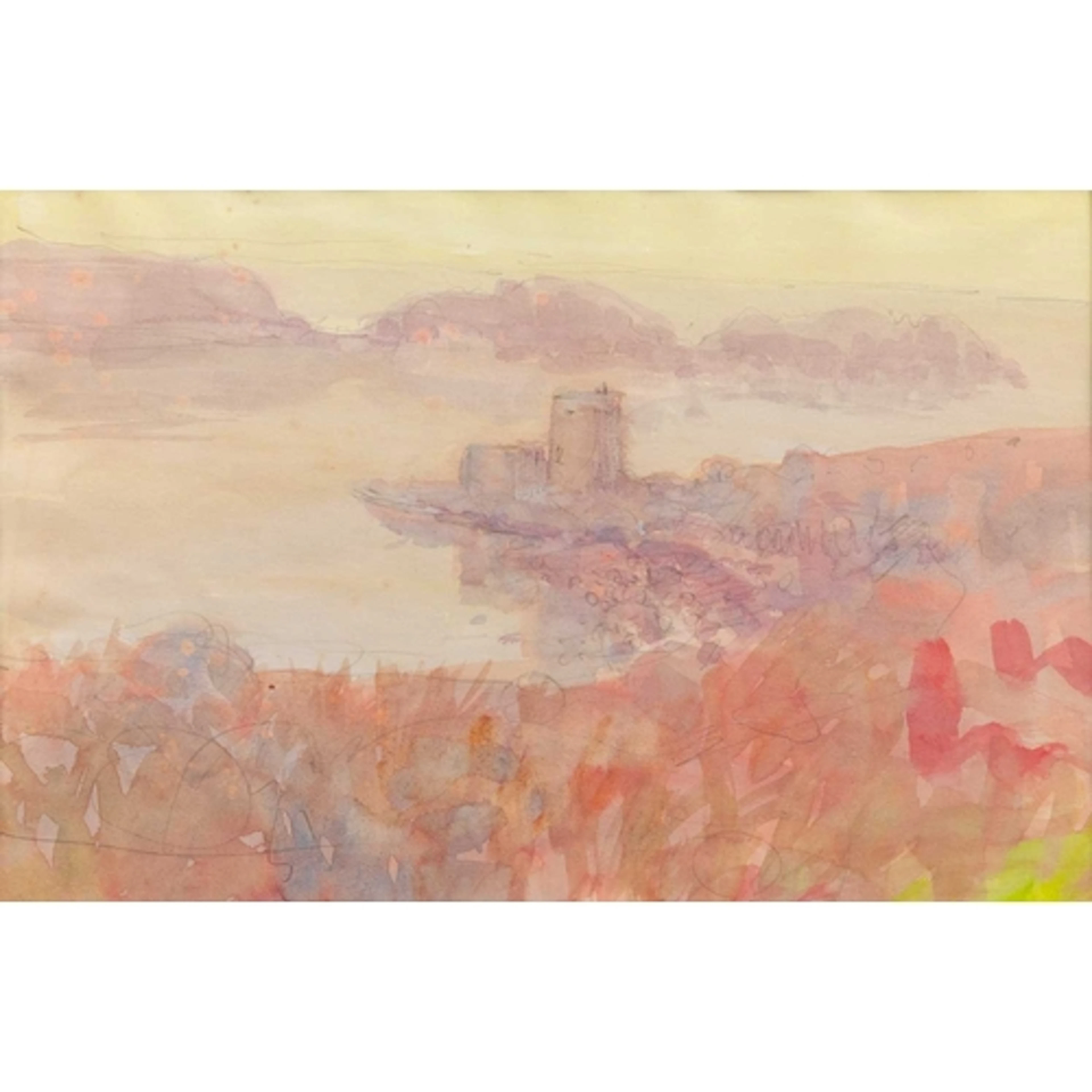 § John MILLER (1931-2002) Cromwell's Castle in Misty Sun - T...