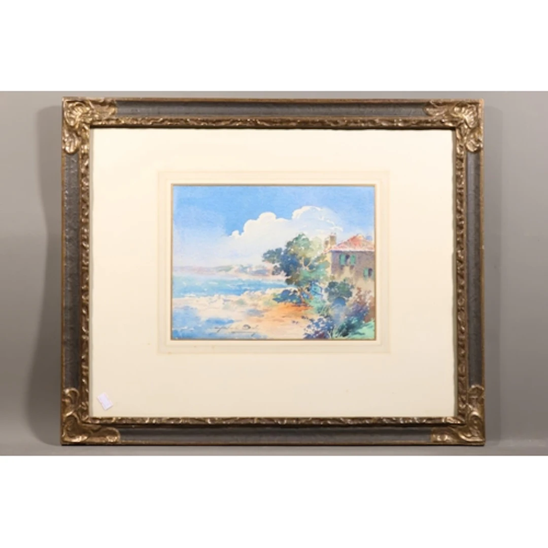 BLANCHE ODIN (French 1865-1957), untitled coastal scene, wat...