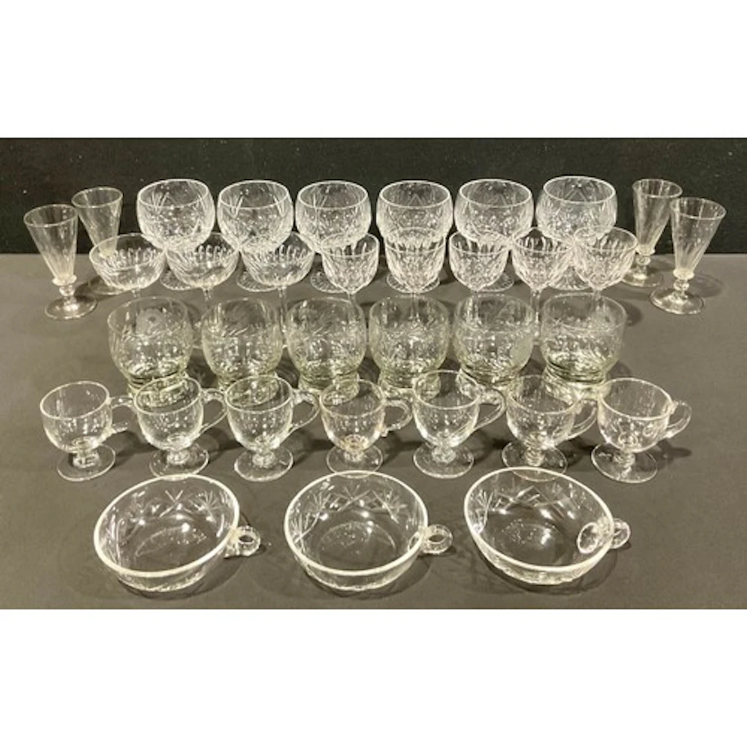 Glass - cut and engraved glass including whisky tumblers, sh...