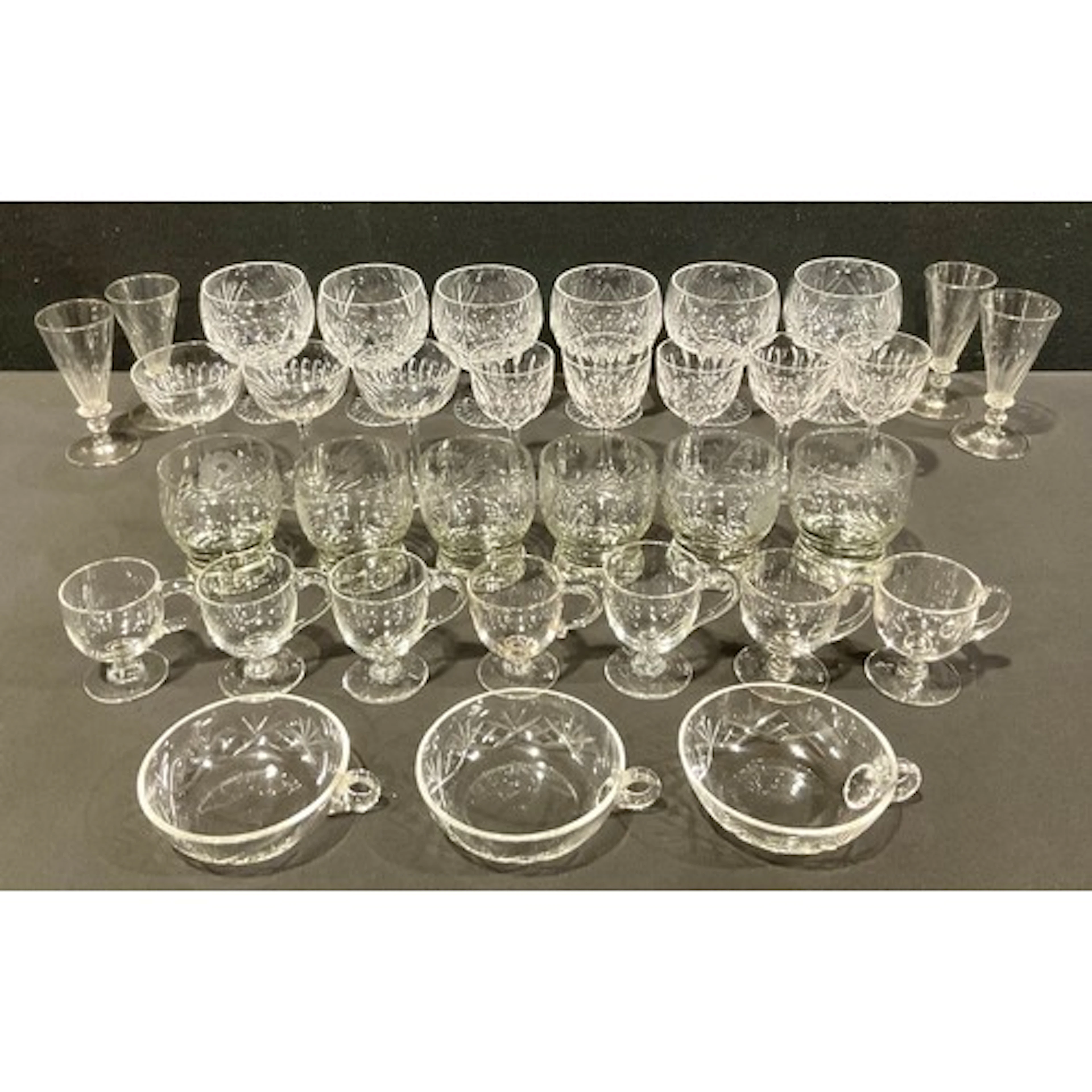 Glass - cut and engraved glass including whisky tumblers, sh...