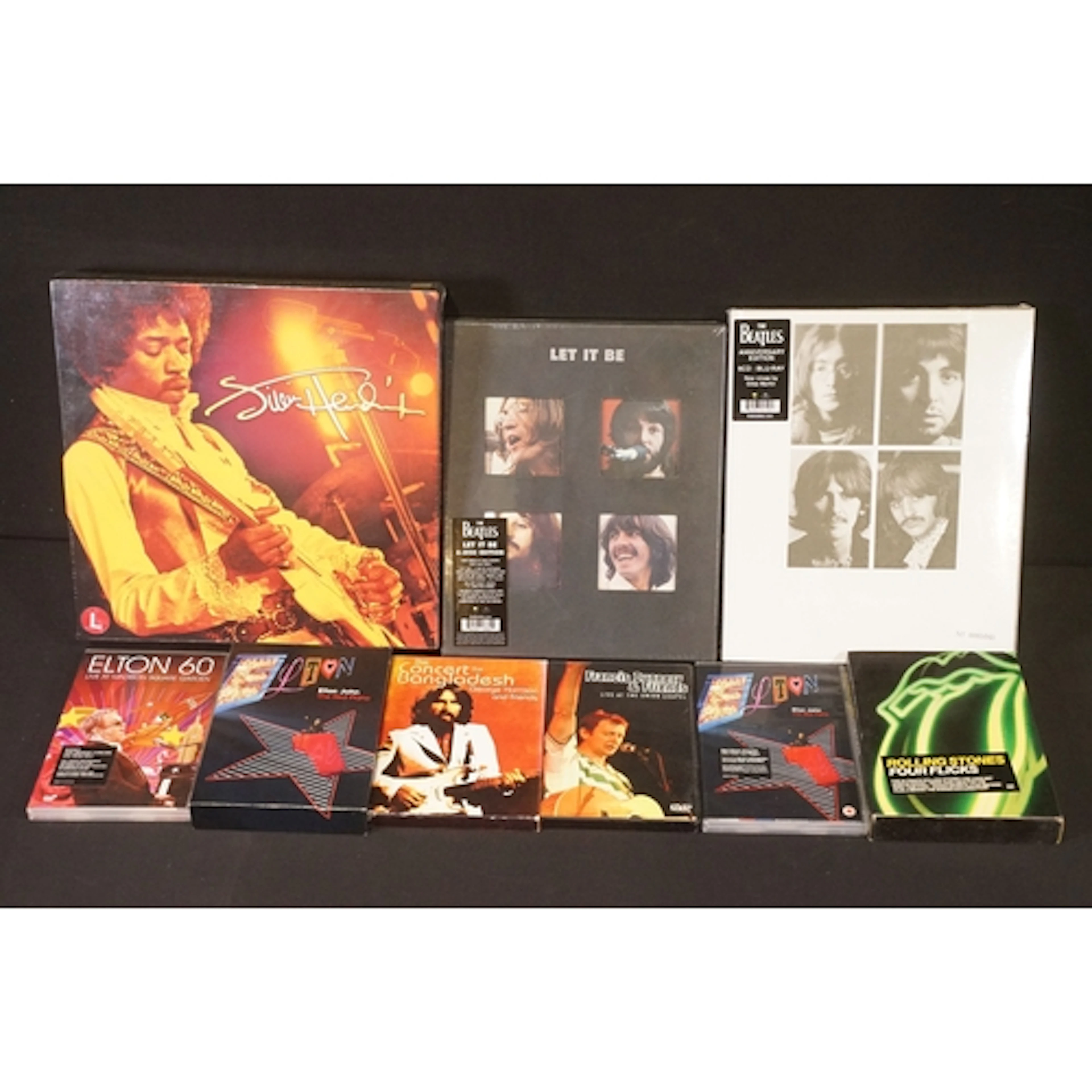 Vinyl / CD’s / DVD’s - 3 rock and pop CD Box Sets and 6 DVD’...
