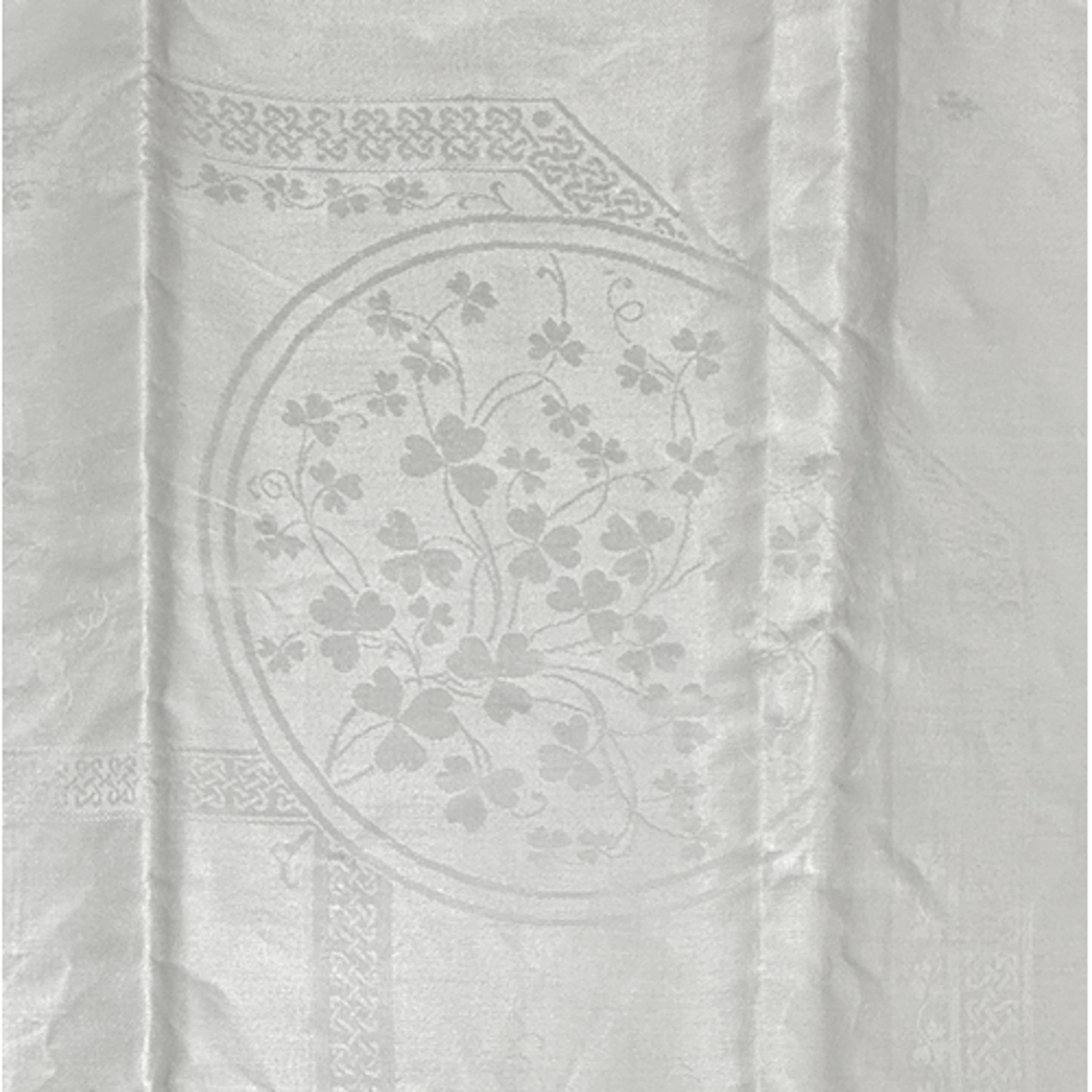 One 100% pure Irish linen, white damask tablecloth - featuri...
