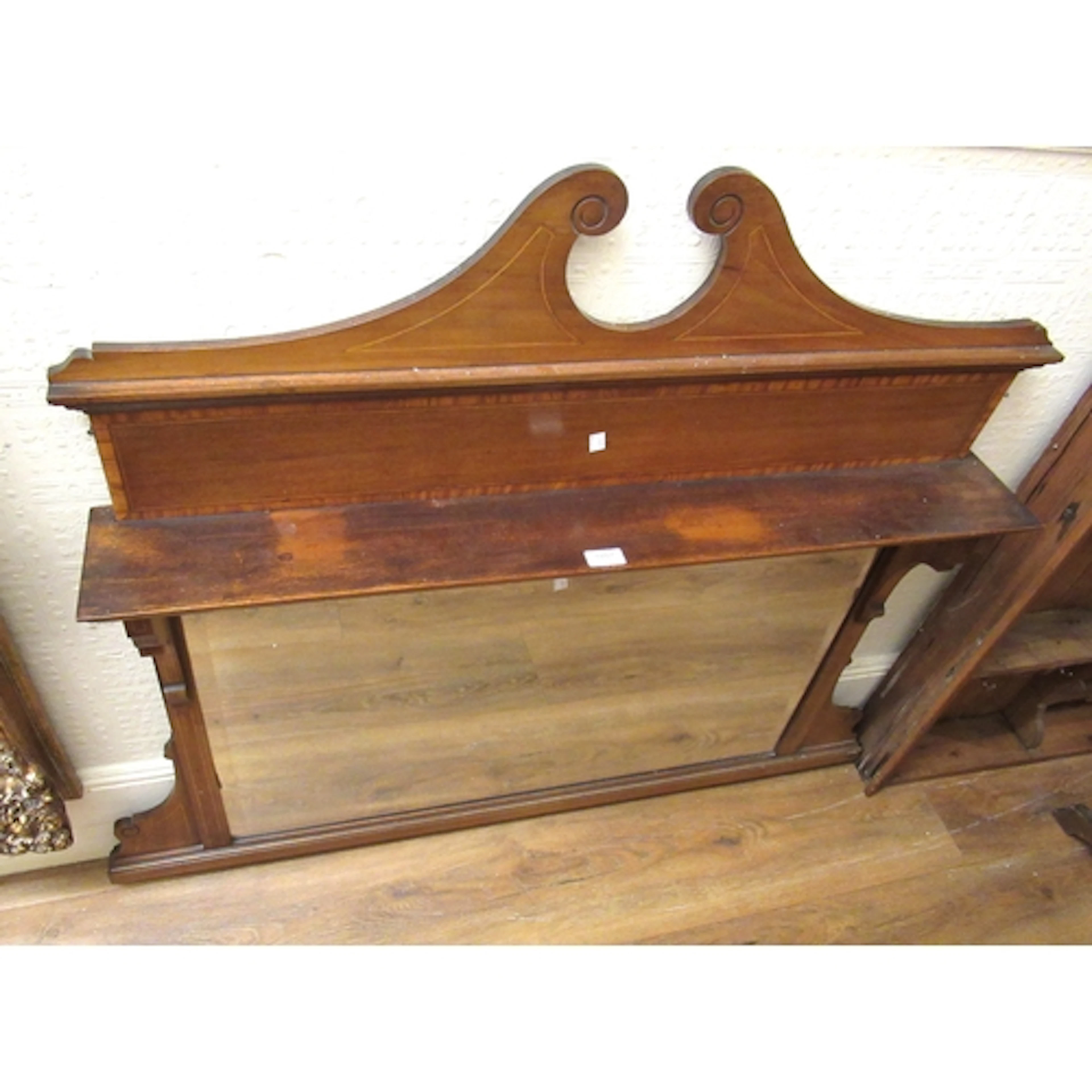 Edwardian mahogany satinwood and boxwood line inlaid overman...