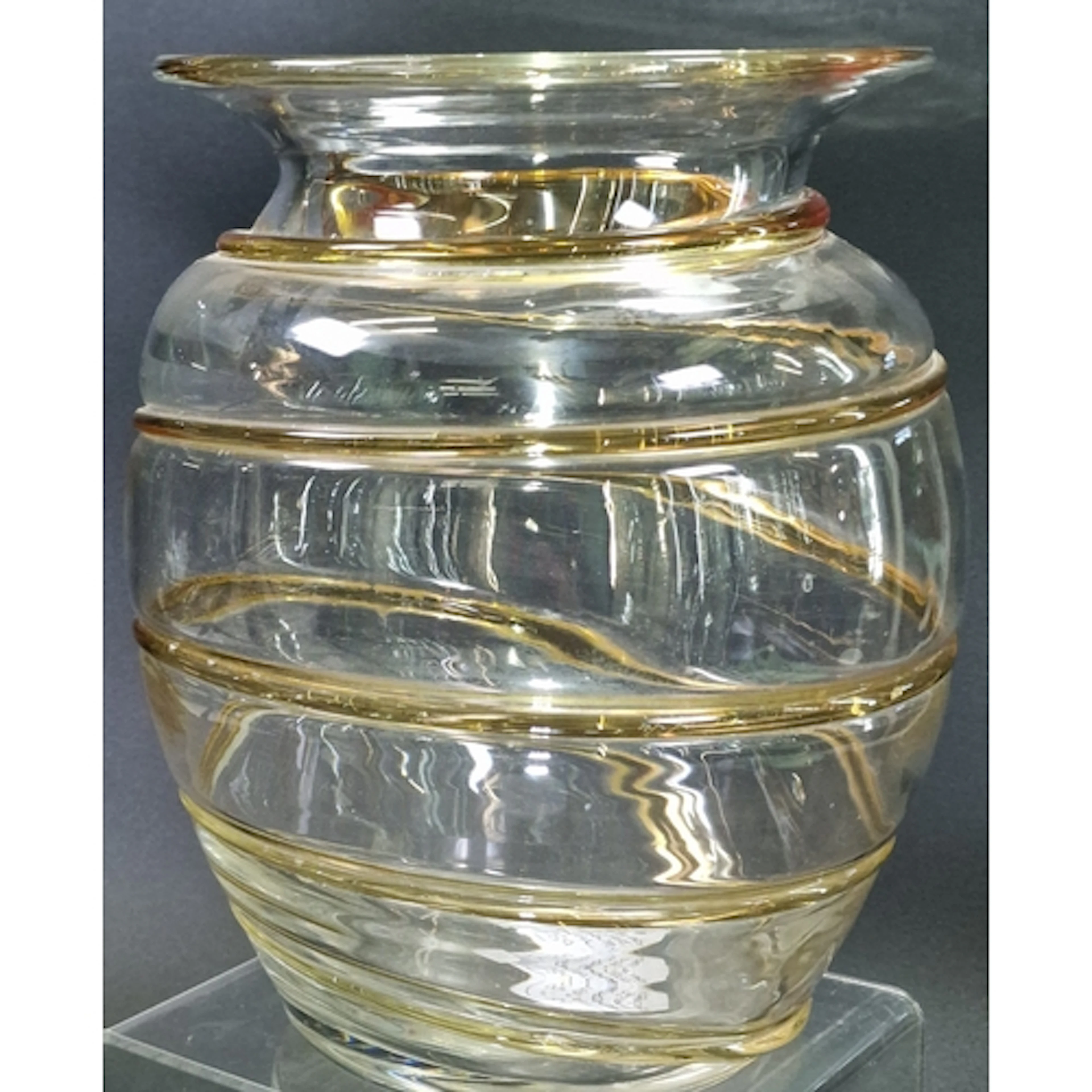 Whitefriars, Art Glass 'Swirl' baluster vase, designed by Ba...