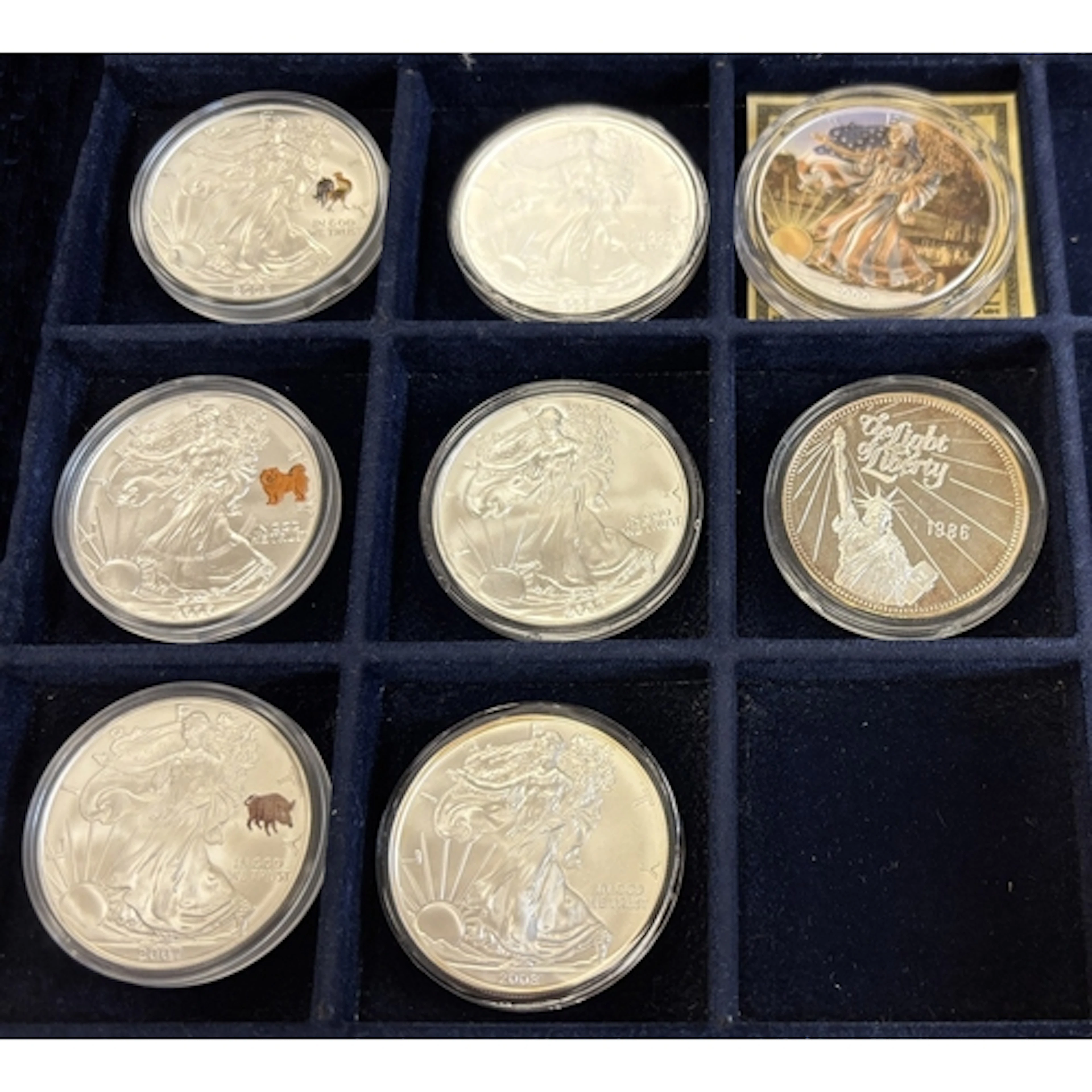 Collection of Walking Liberty dollars, uncirculated, includi...