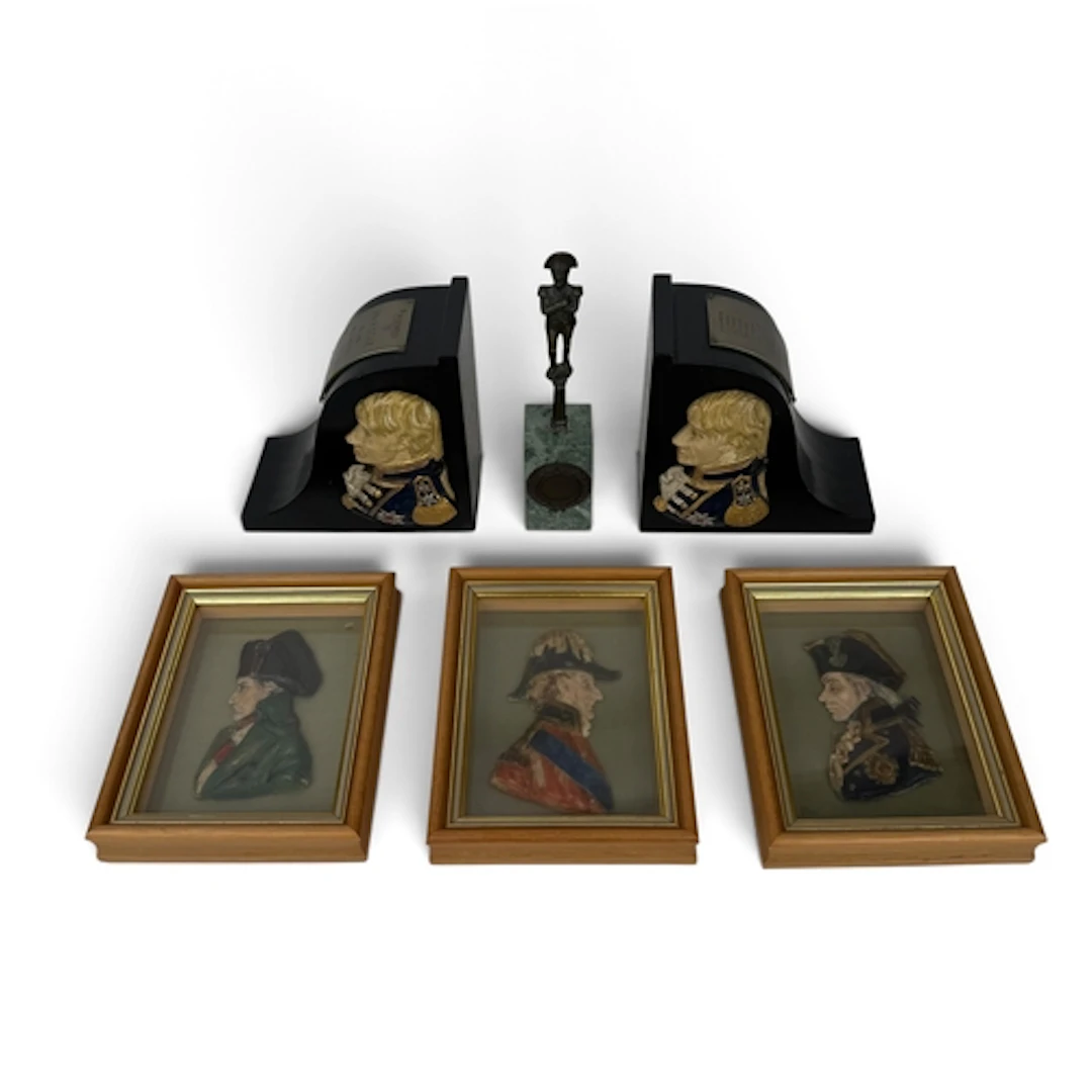 A PAIR OF BOOKENDS, PRESENTED TO MR H COLE BY HIS MESSMATES ...