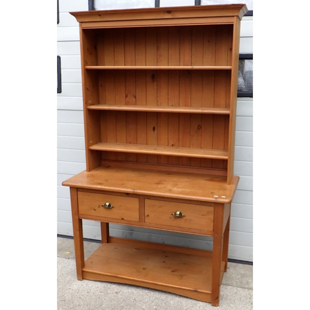 A modern pine dresser with a two drawer base, 125cm wide