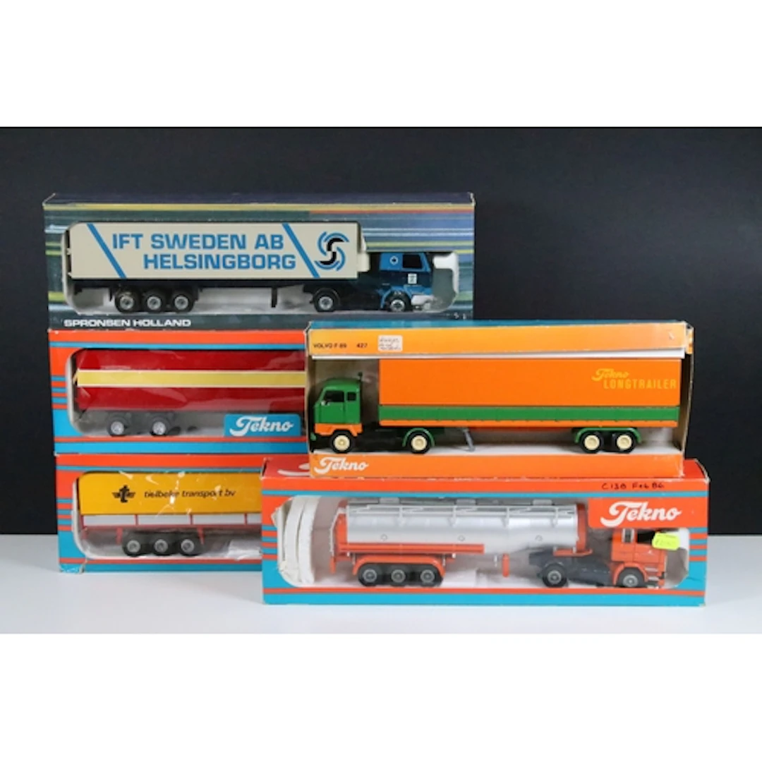 Five boxed Tekno haulage related diecast models to include S...