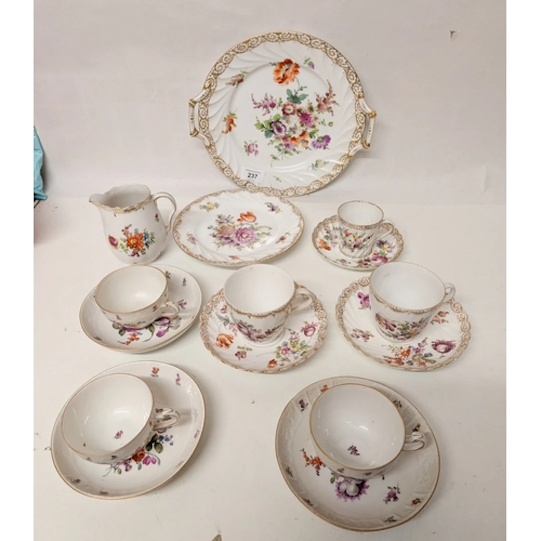 A collection of continental German porcelain and hand painte...