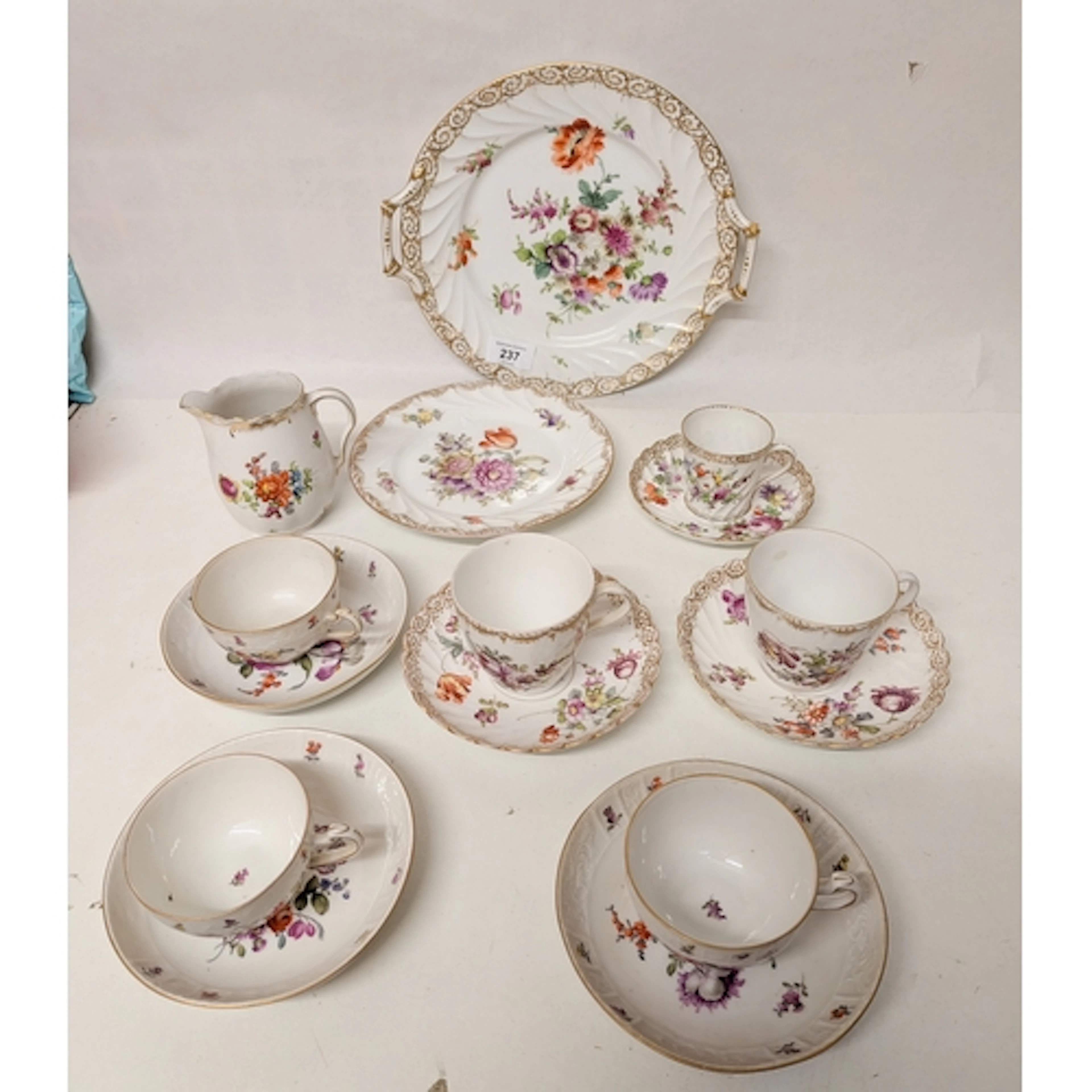 A collection of continental German porcelain and hand painte...