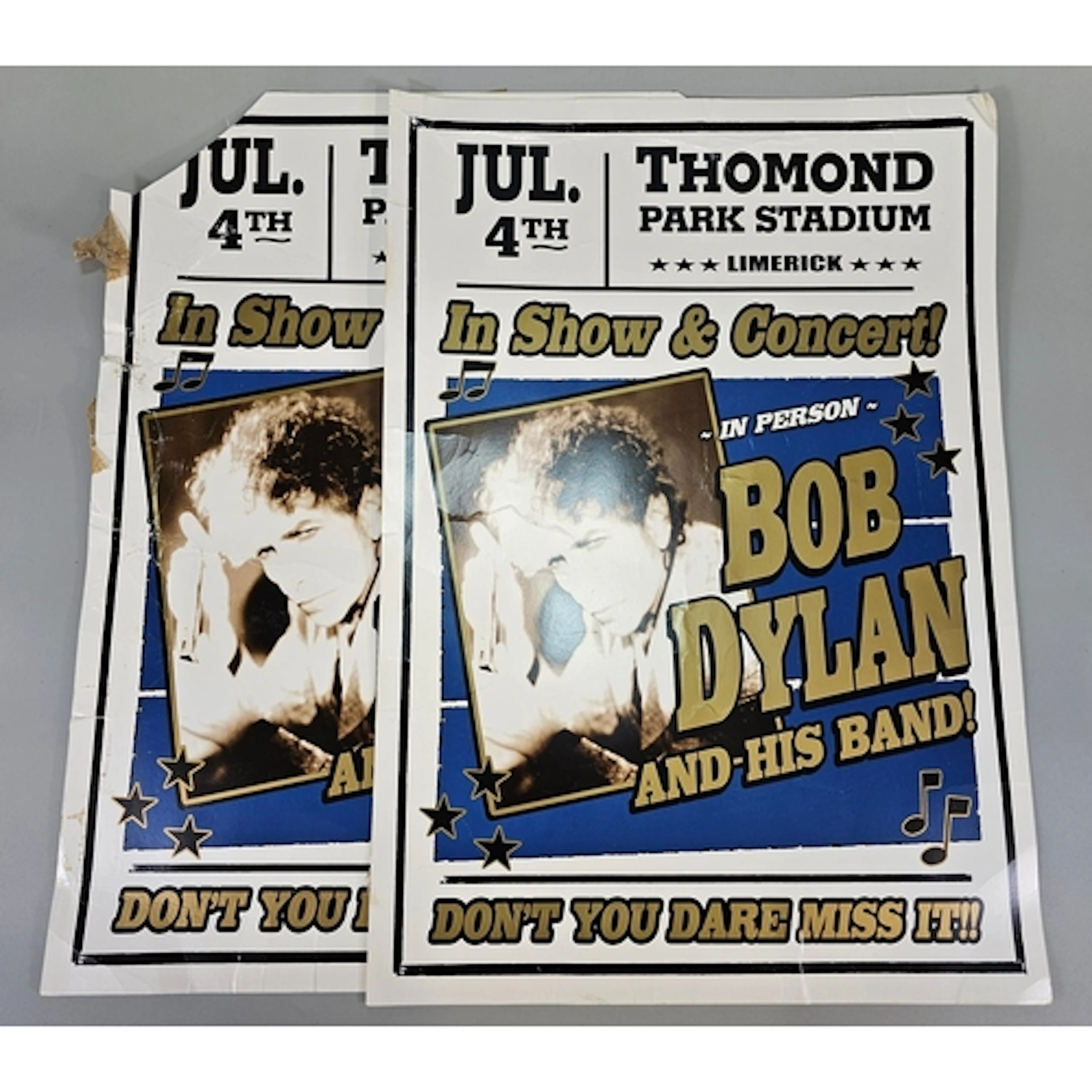 Two vintage style Bob Dylan and his Band Concert Posters for...