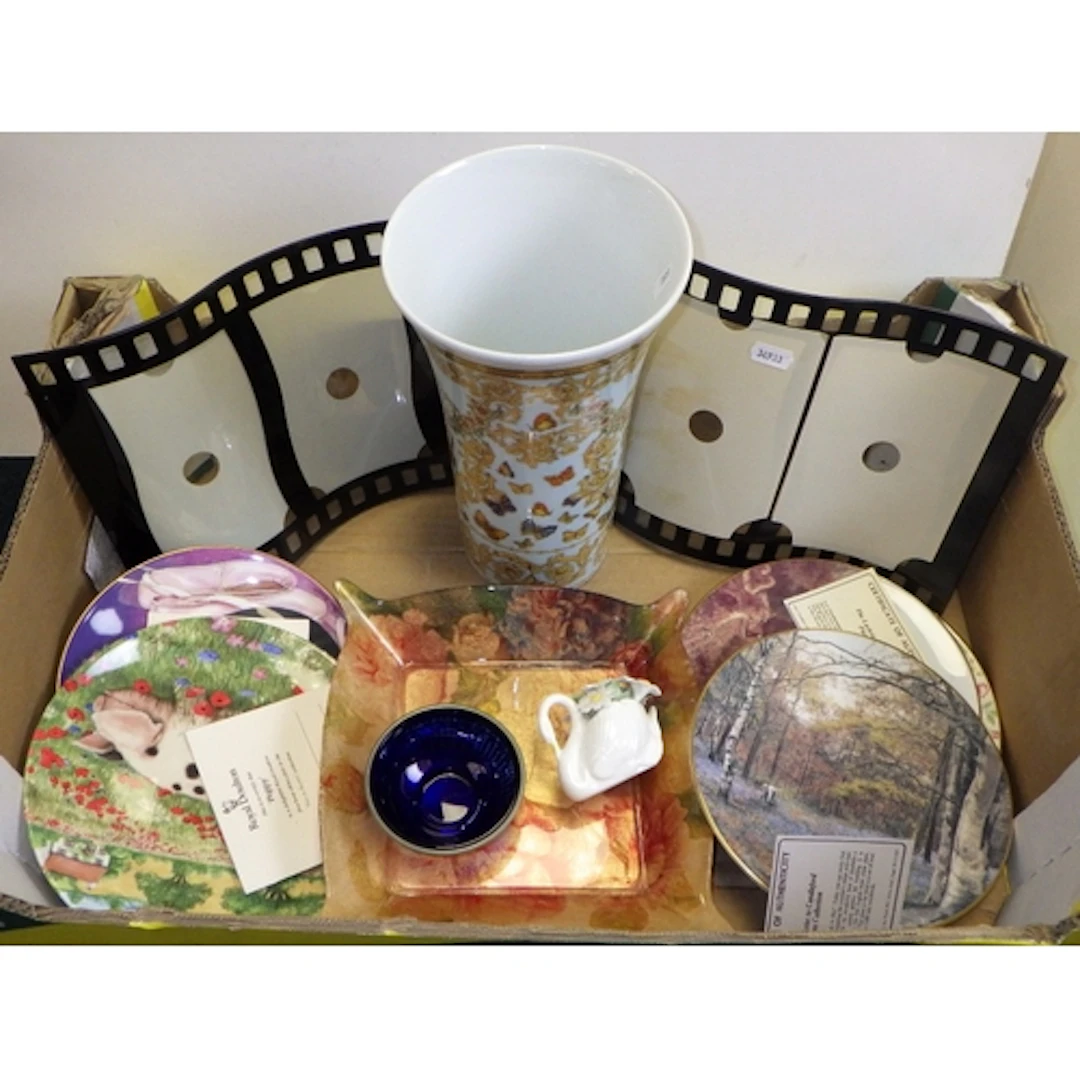 A Rosenthal Studio Line Versace vase, cabinet plates etc