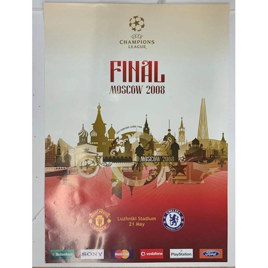 2008 Champions League Final Football Poster: Chelsea v Manch...