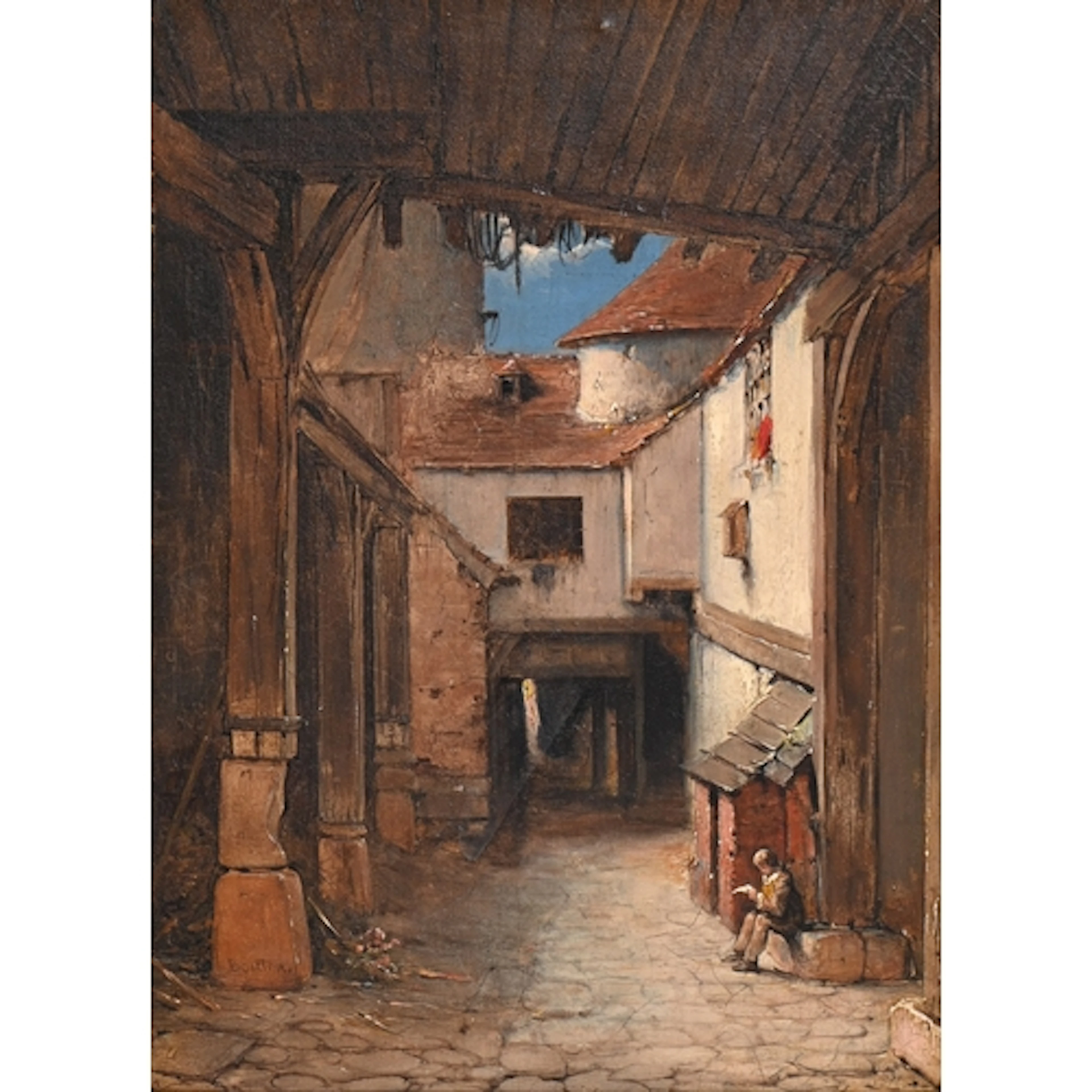 Charles-Marie Bouton (1781-1853) - Boy Seated in a Yard,&nbs...