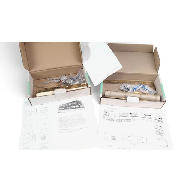 2 x model railway locomotive kit components, comprising etch...