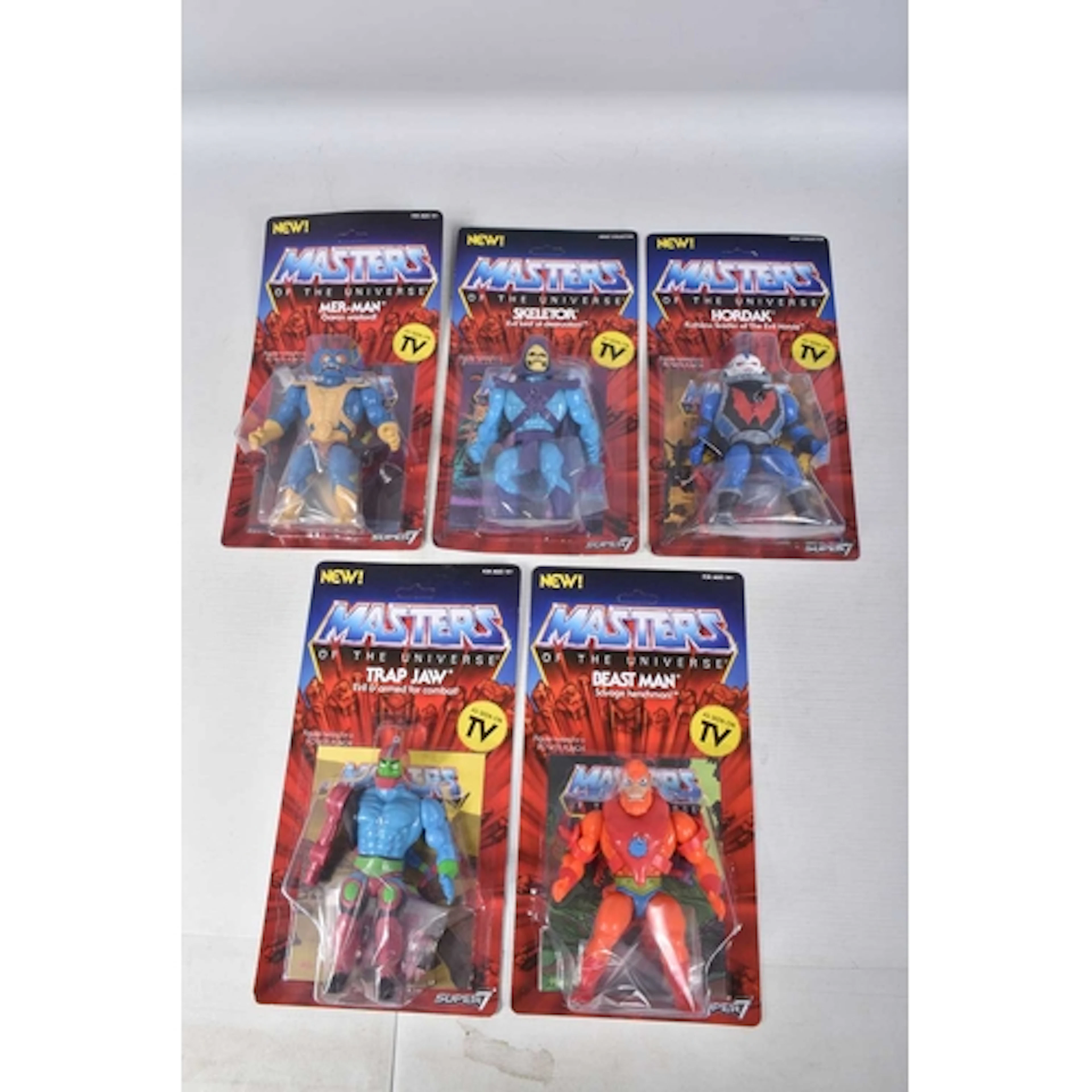 FIVE UNPUNCHED CARDED AND SEALED IN BLISTER SUPER 7 MASTERS ...