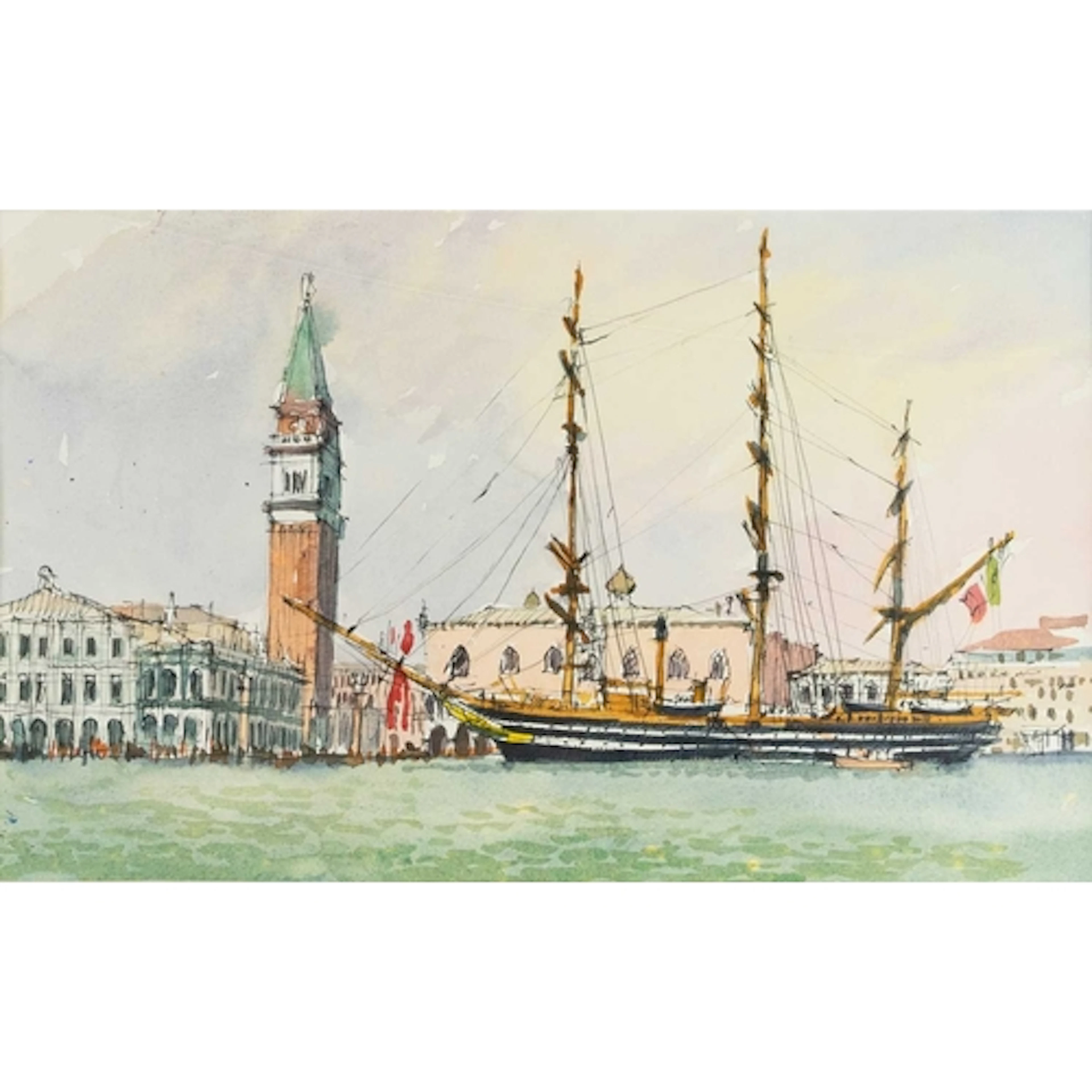 § John MILLER (1931-2002) The Amergio Vespucci off the Ducal...