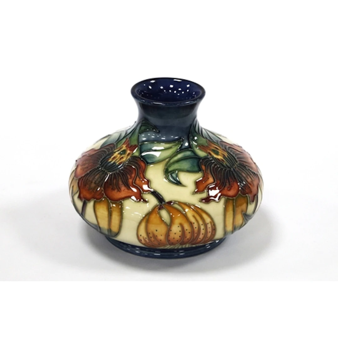 A Moorcroft Pottery Vase, of squat globular form with short ...