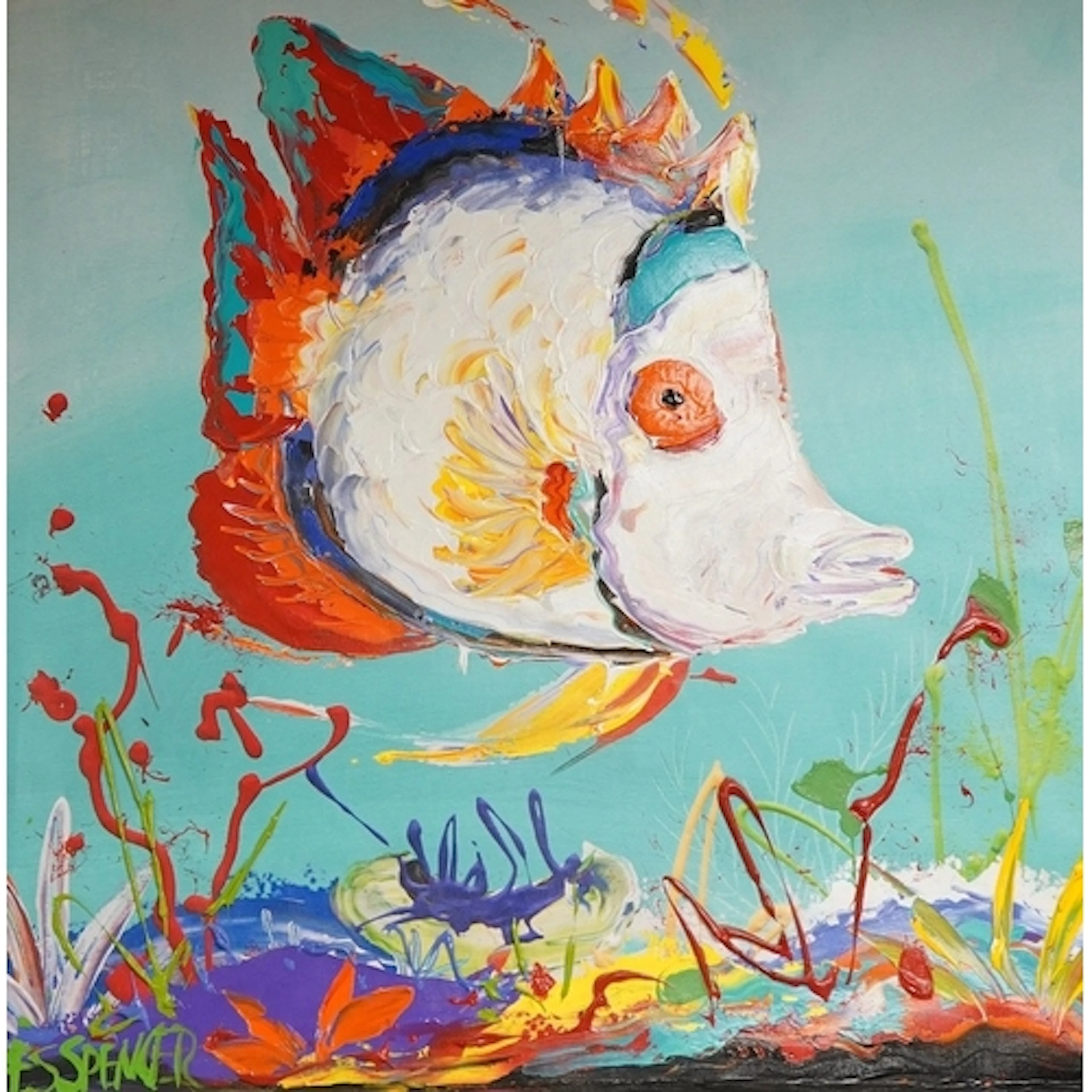 Des Spencer (Australian, b.1963), 'Fish and Coral', signed l...