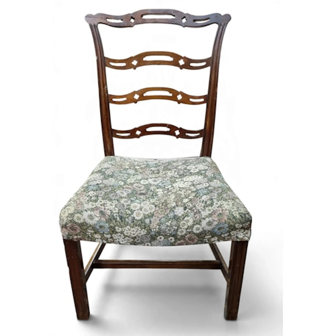 A 19th Century Mahogany ladderback Chair. W 54 x SH 47 x BH ...