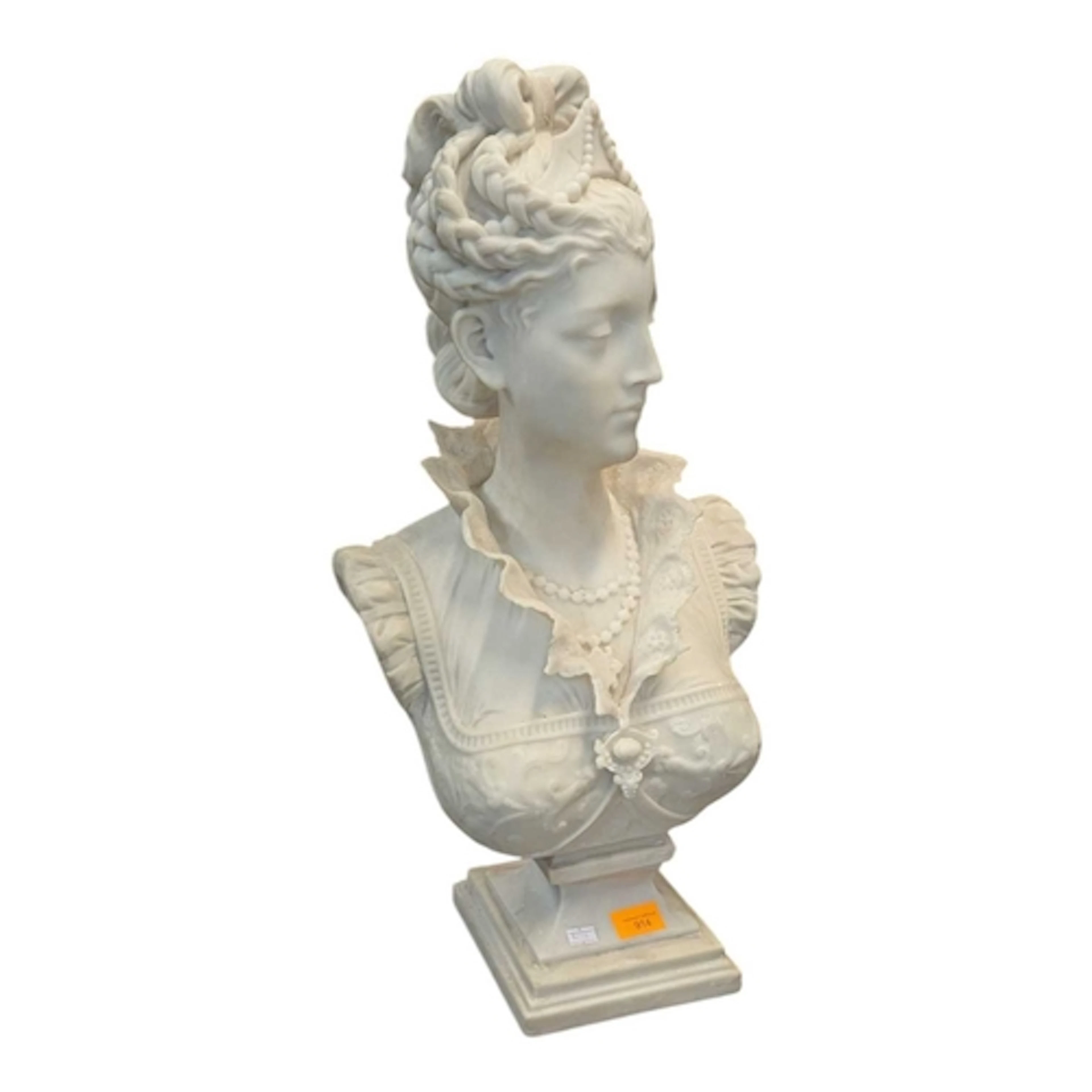 A large vintage 20th century resin bust of French neoclassic...