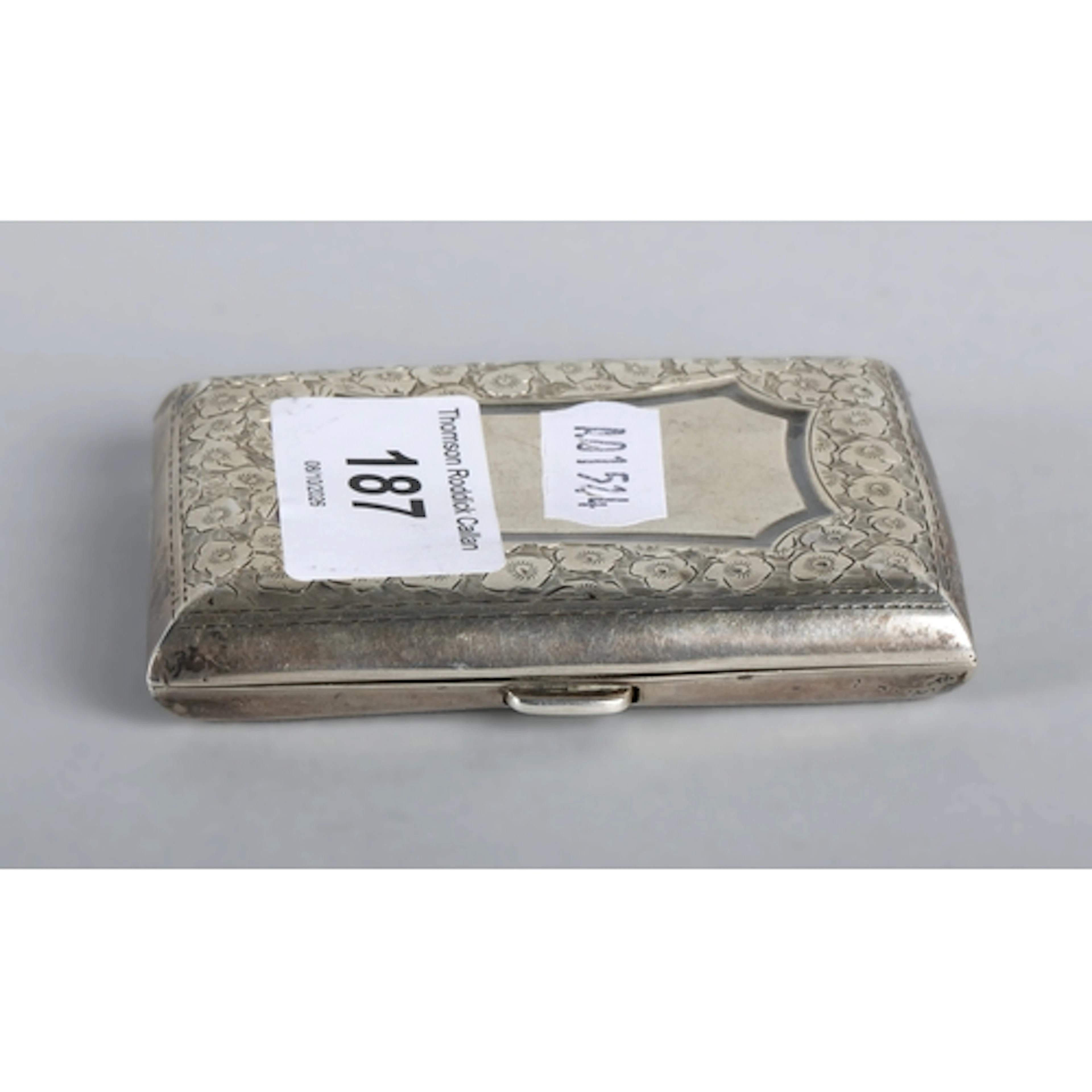 Silver engraved cigarette case, Birmingham 1912, gross weigh...