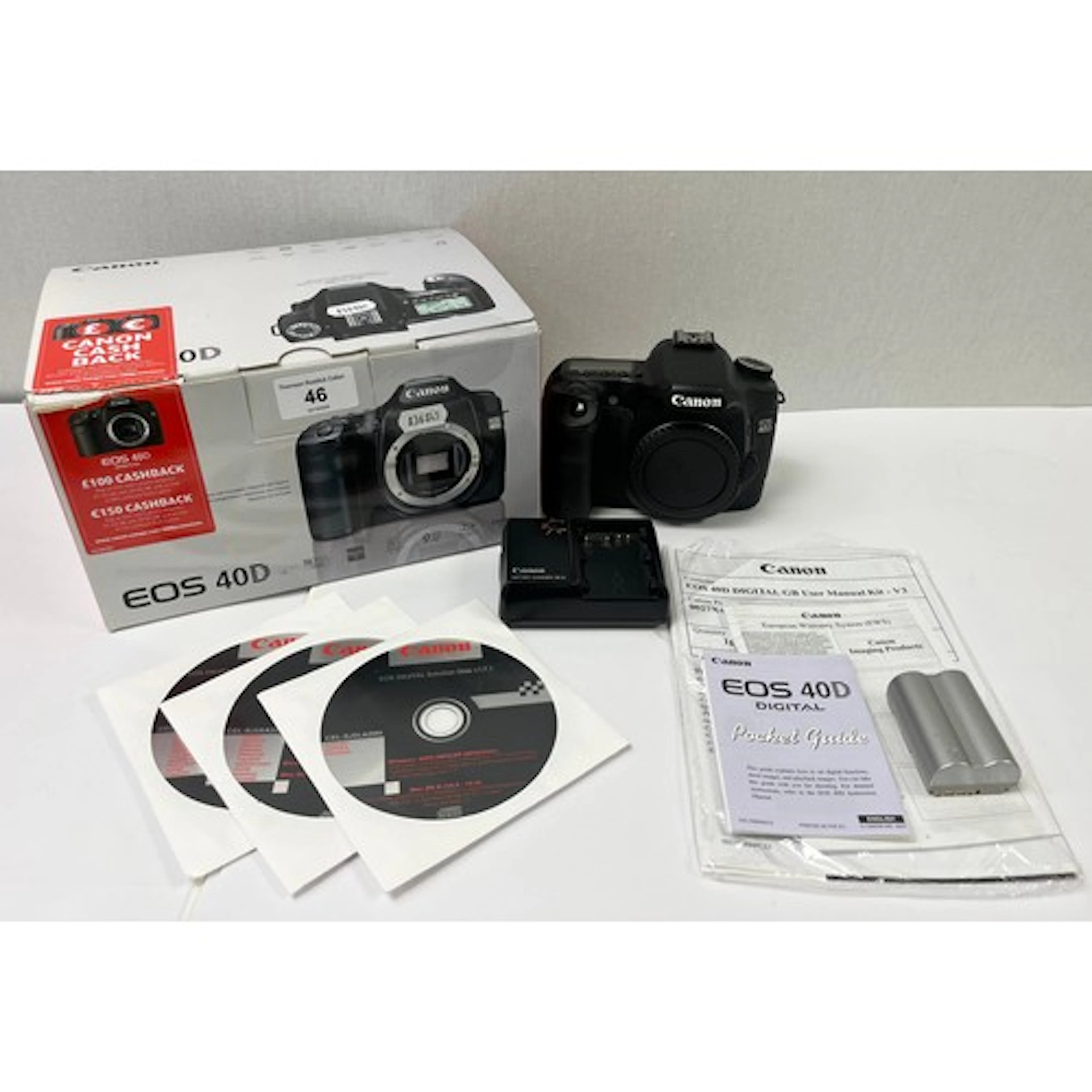Canon EOS 40D camera, boxed.