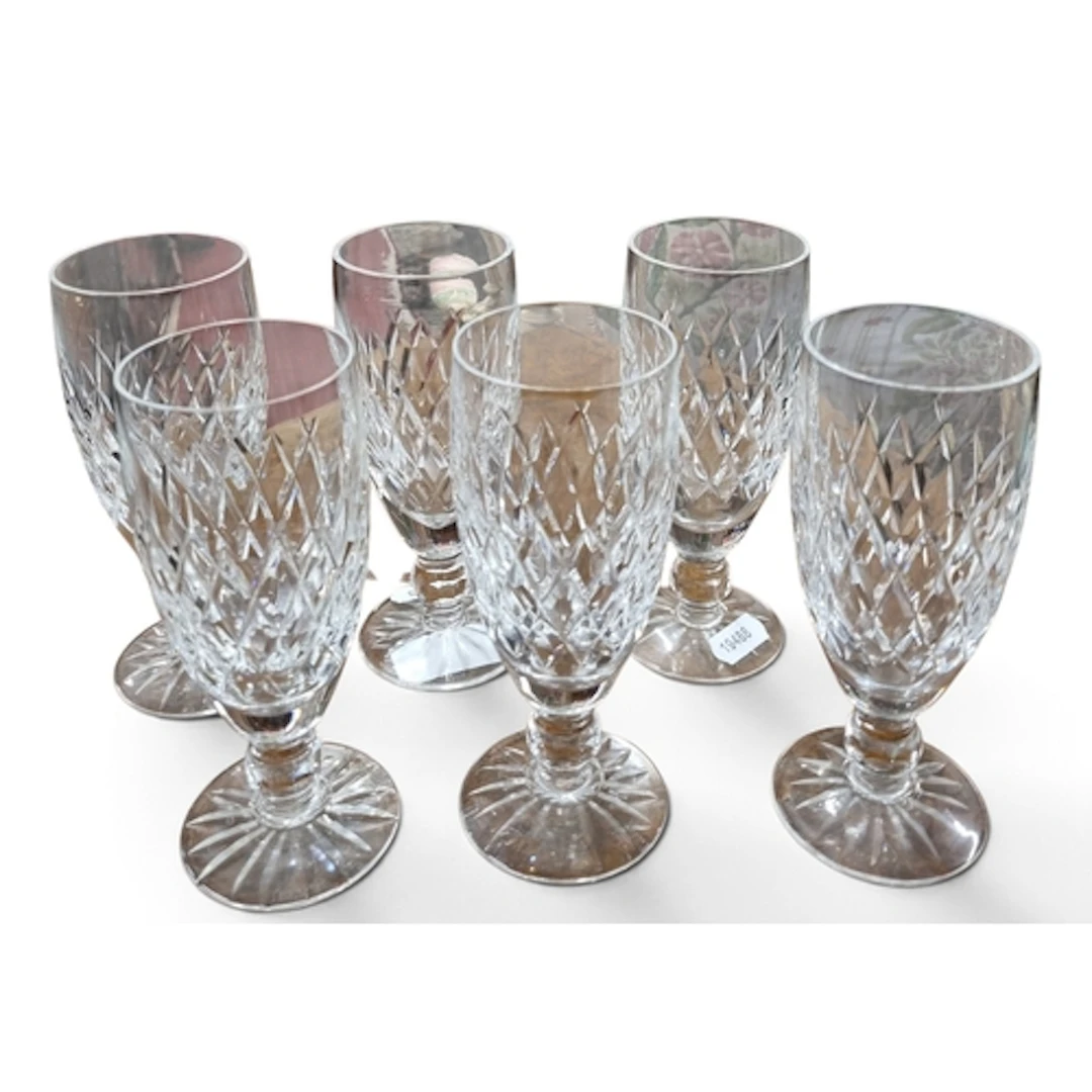 A good set of six Waterford Crystal Wine Glasses. H 15 cm ap...