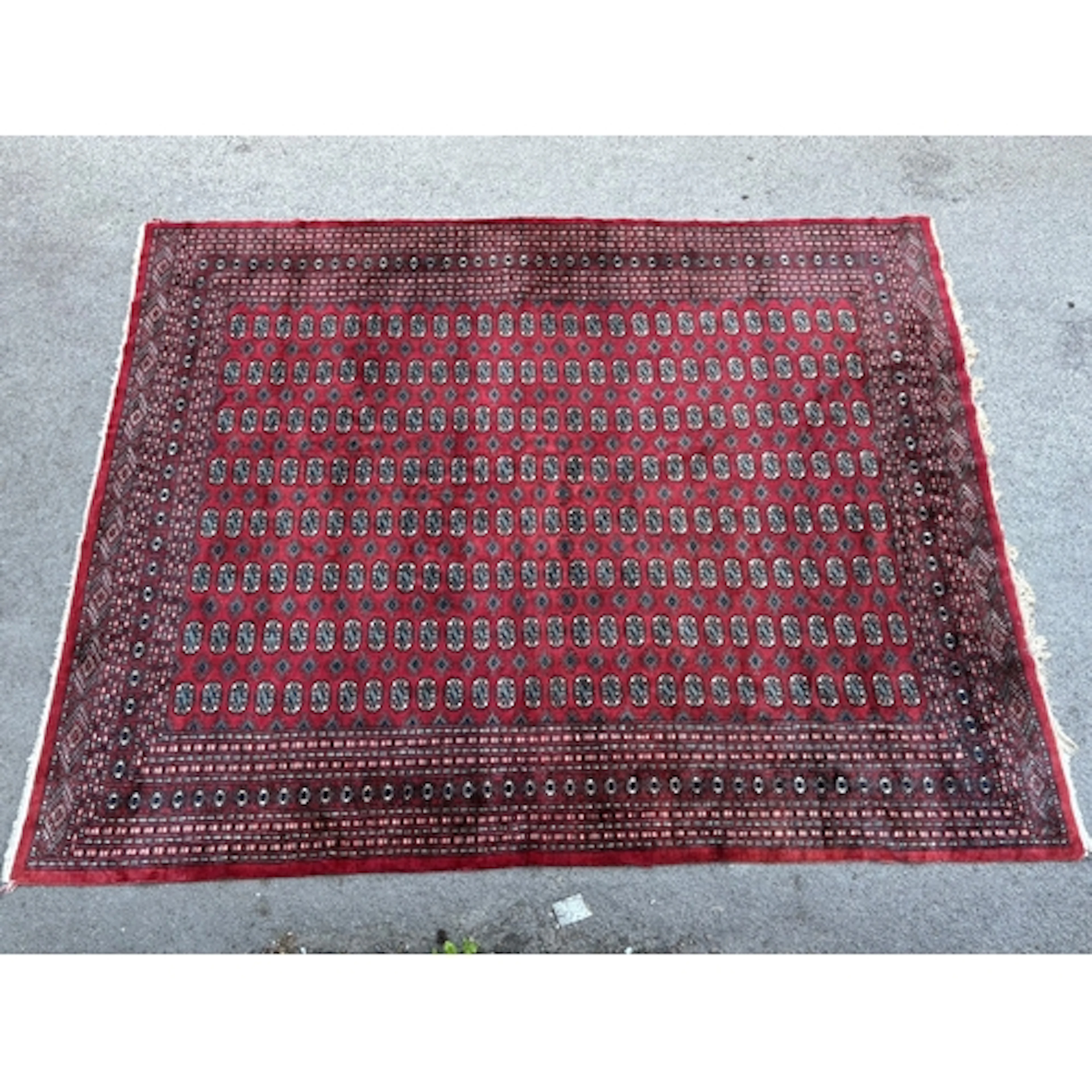 Pakistan Bokhara carpet with eight rows of twenty eight gols...