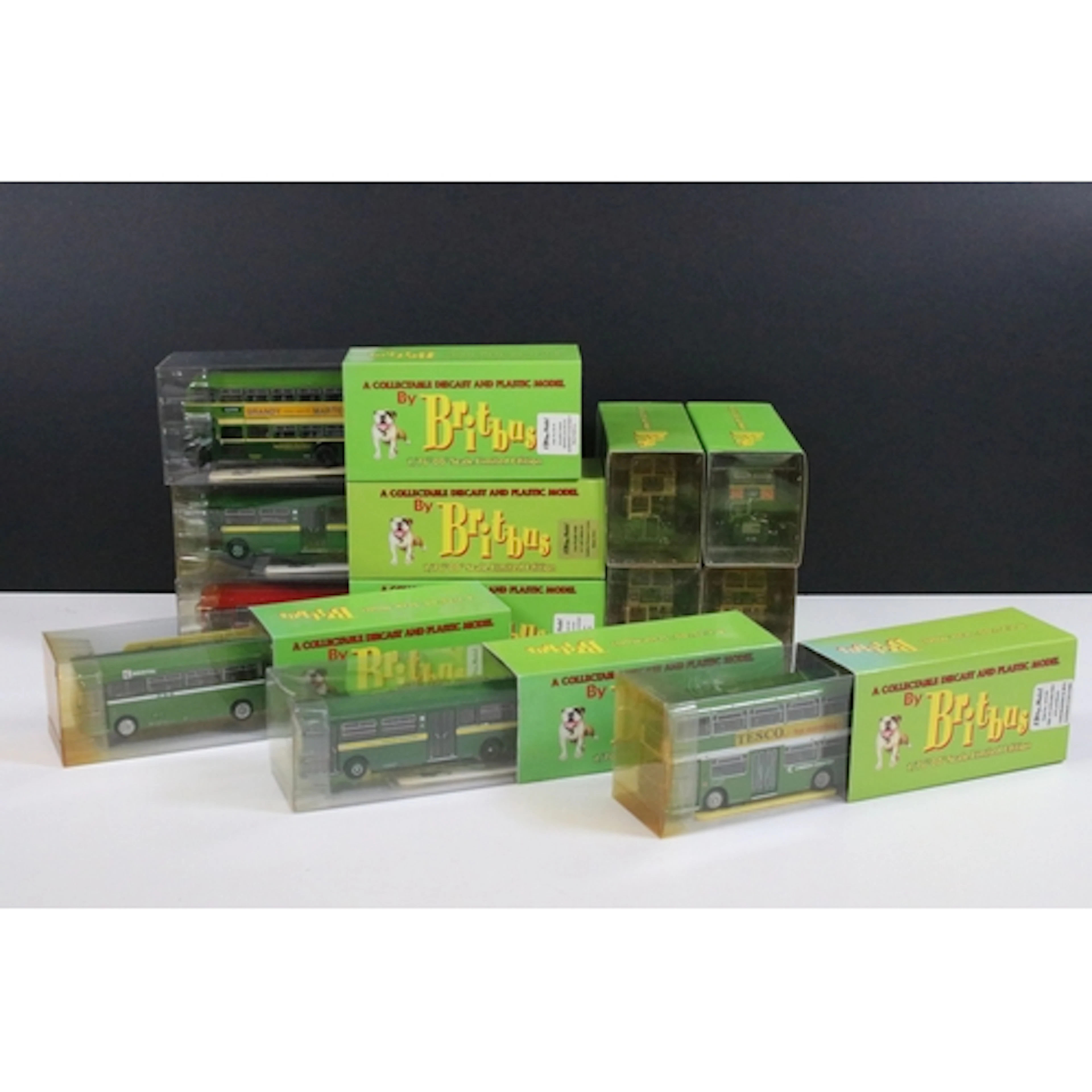 11 Boxed Britbus diecast model buses to include ME02 AEC Mer...