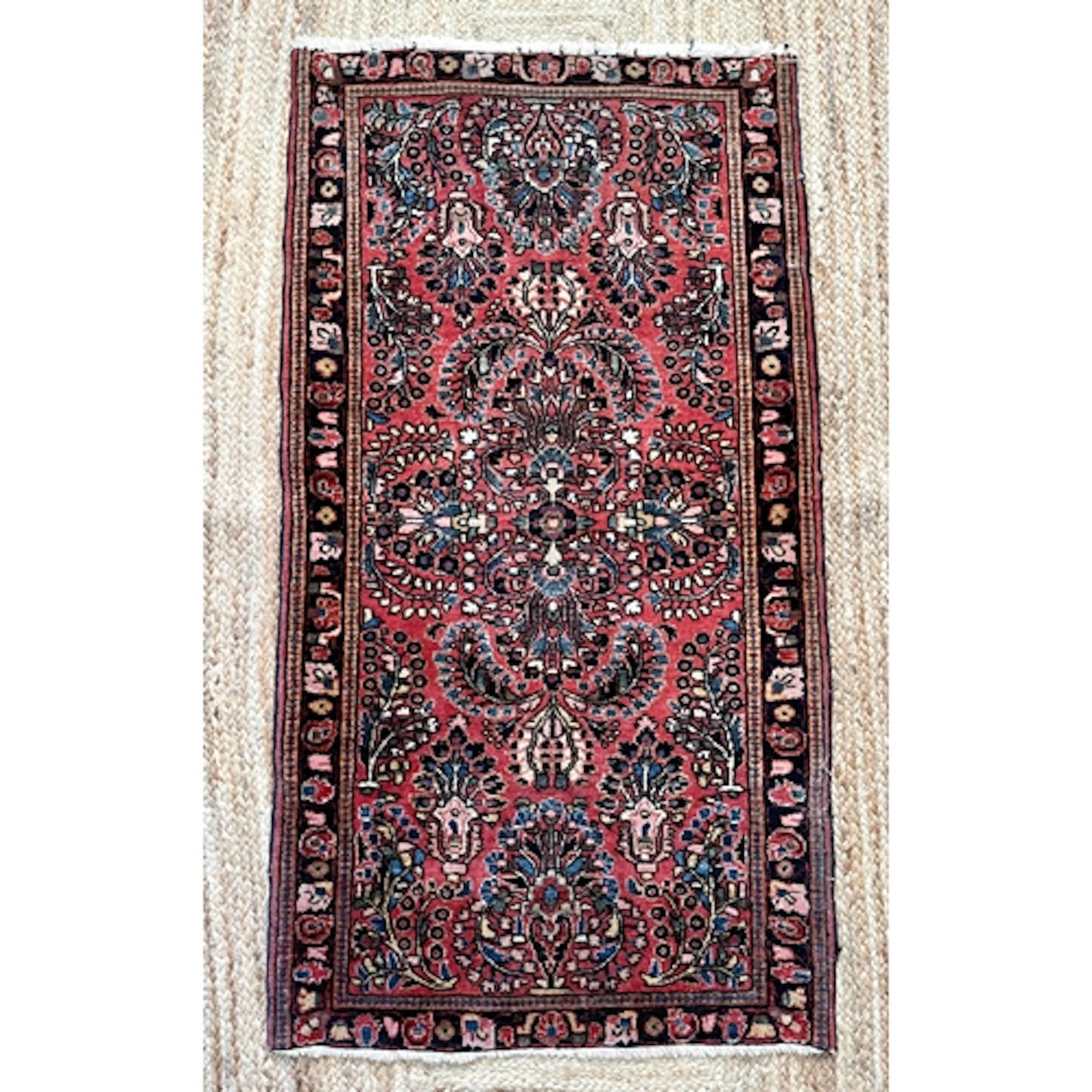 A small Persian Sarouk Lilihan wool rug - 19th century, with...