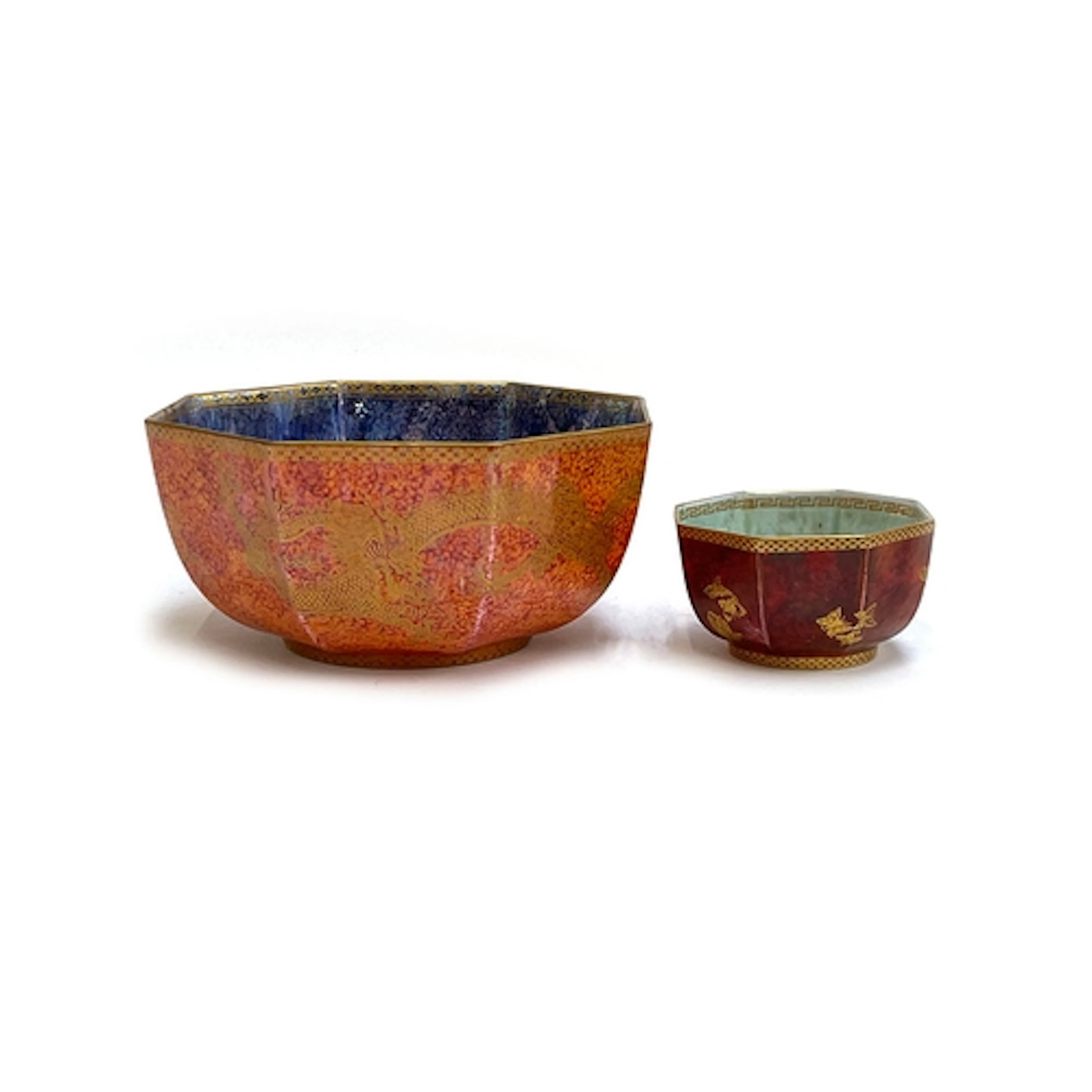 A Wedgwood Art Deco Fairyland lustre octagonal bowl, one dec...