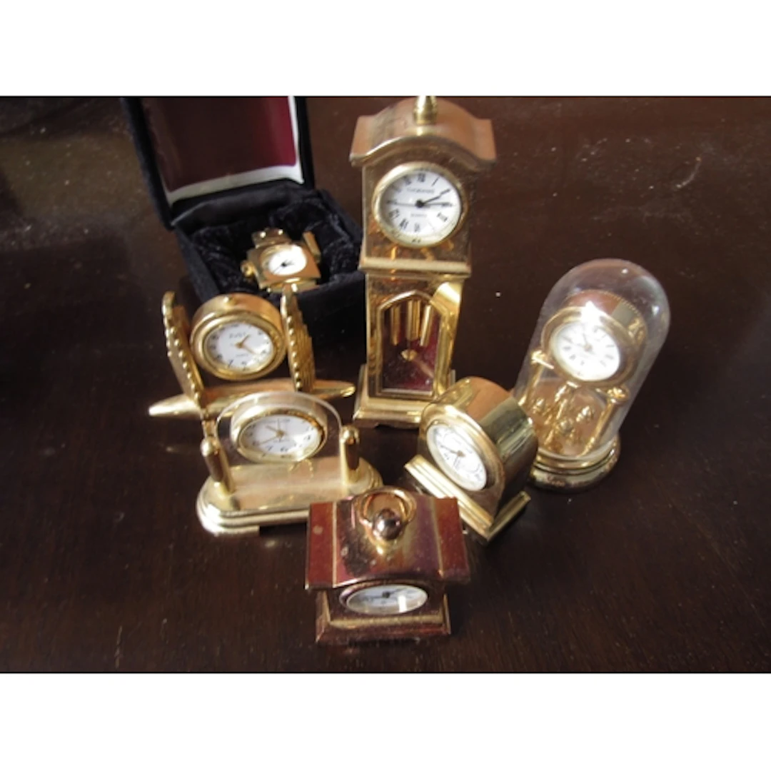 Collection of Various Ormolu Mounted Miniature Form Clocks Q...