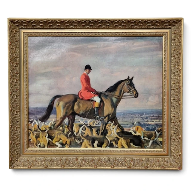 After Sir Alfred Munnings. A really good Oileograph on Canva...