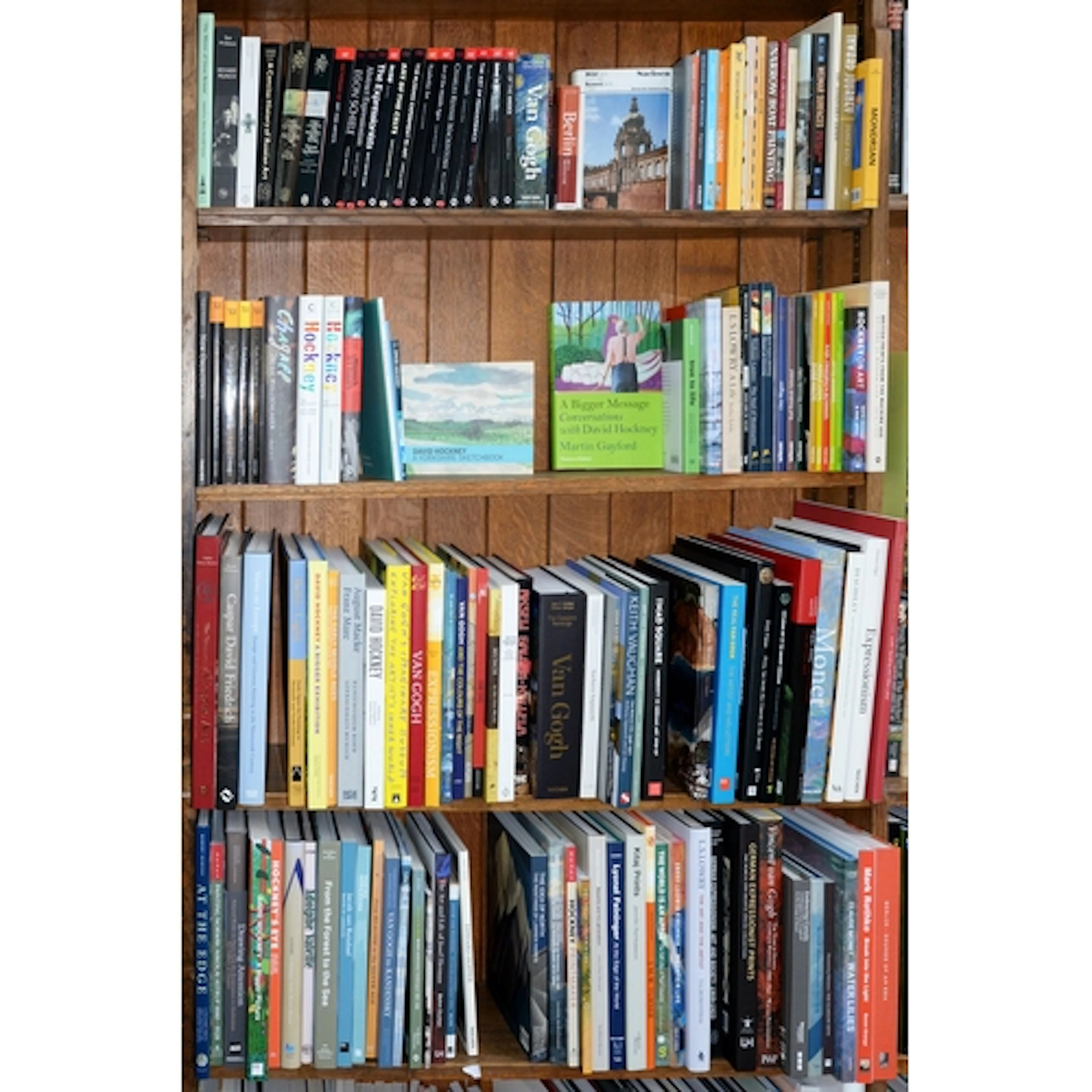 Books. Four shelves of art history and reference, 20th c and...
