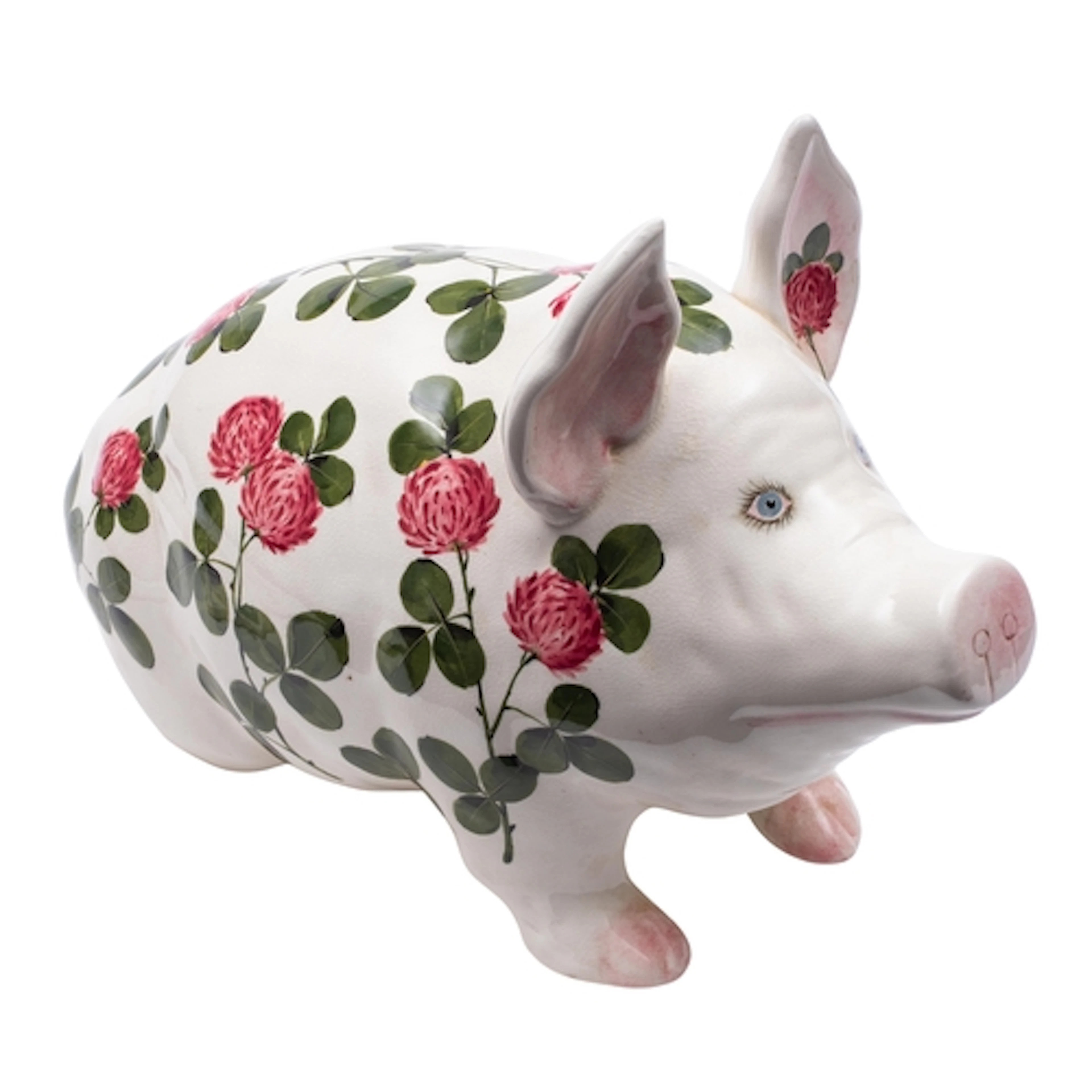 A large Plictha pottery pig, painted by Joseph Nekola with f...