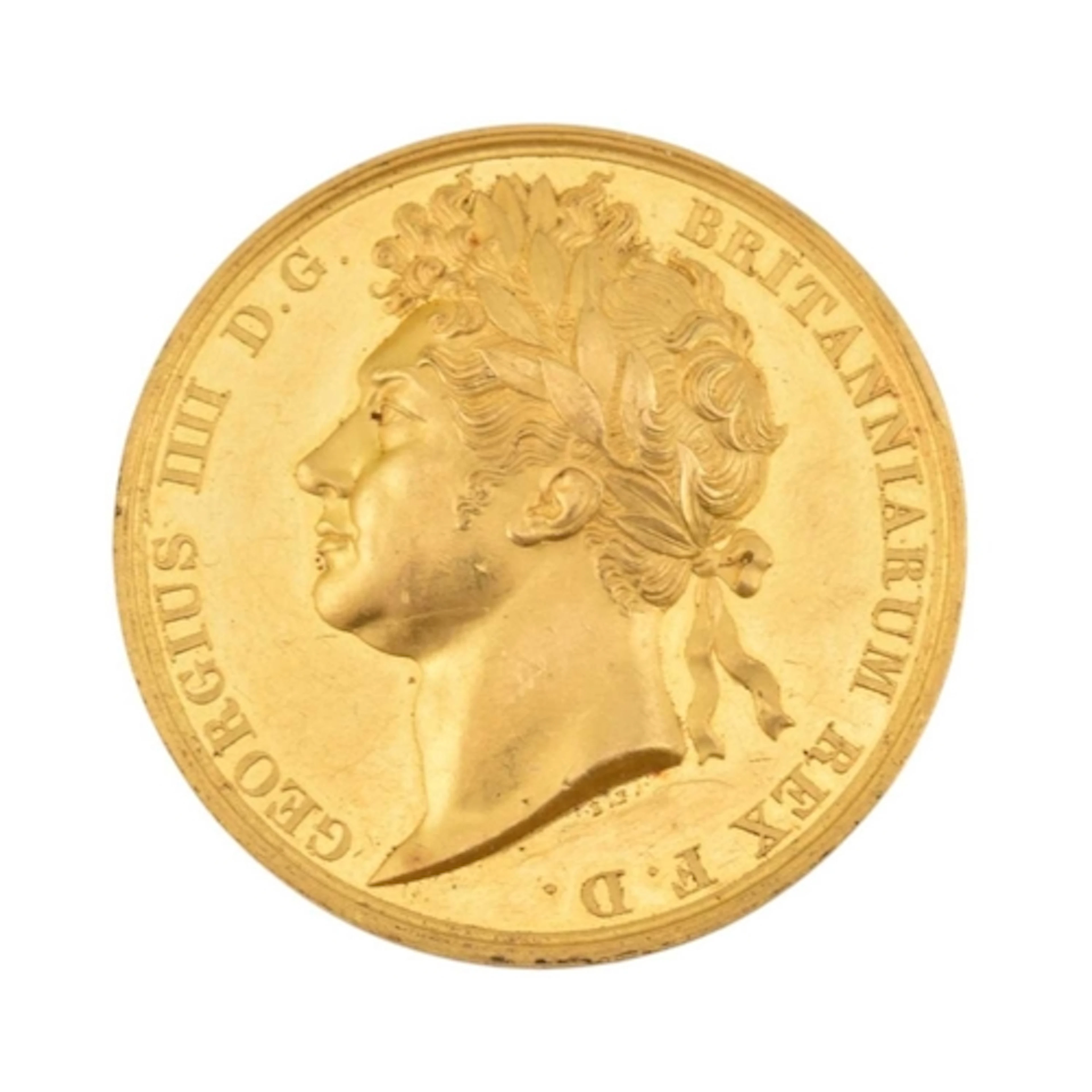 A gold George IIII - A 1821 gold coronation medal by Benedet...