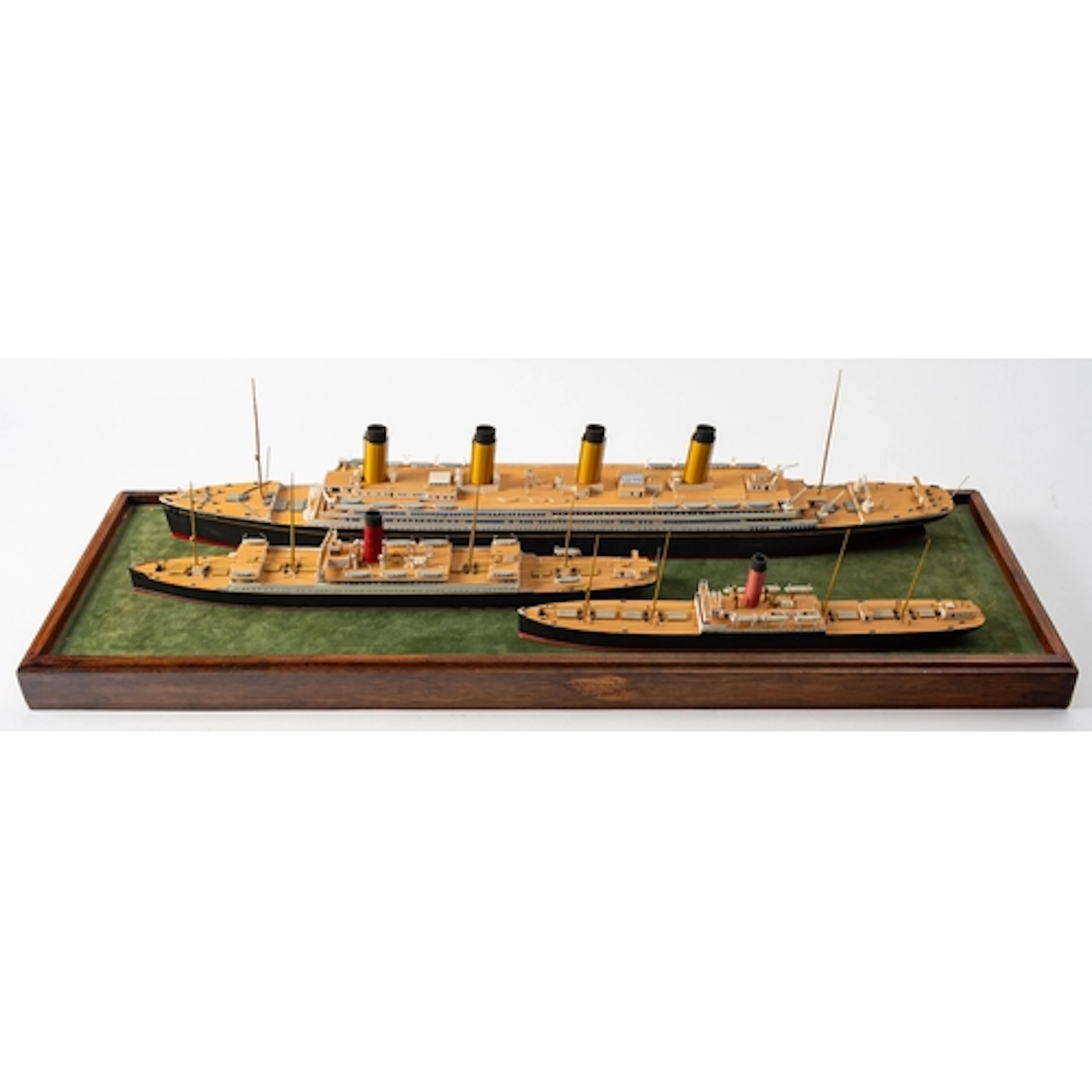 A group of three waterline scale models by John S Lindsay, c...
