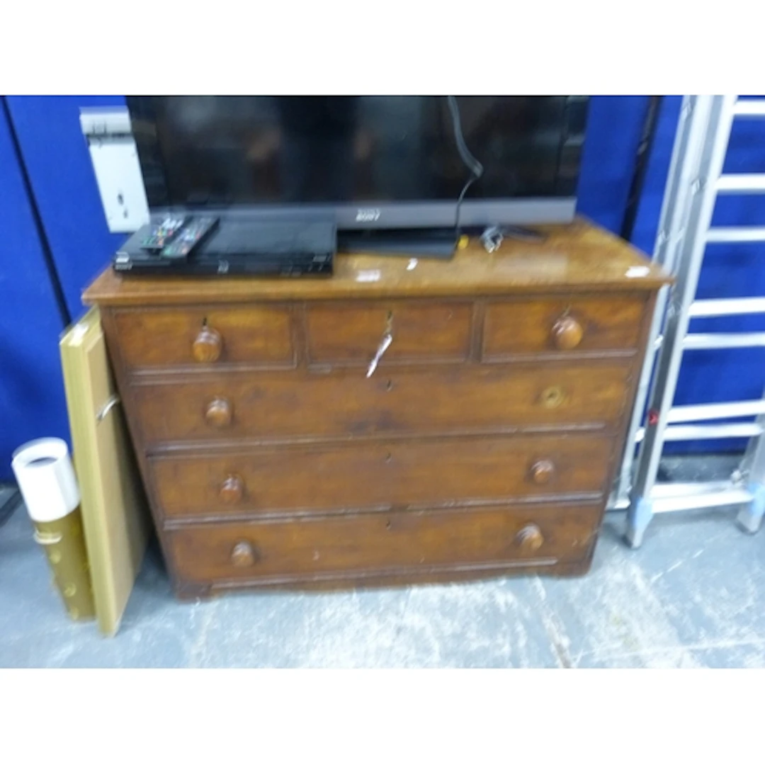 19th century chest of two short and three long drawers. 117c...