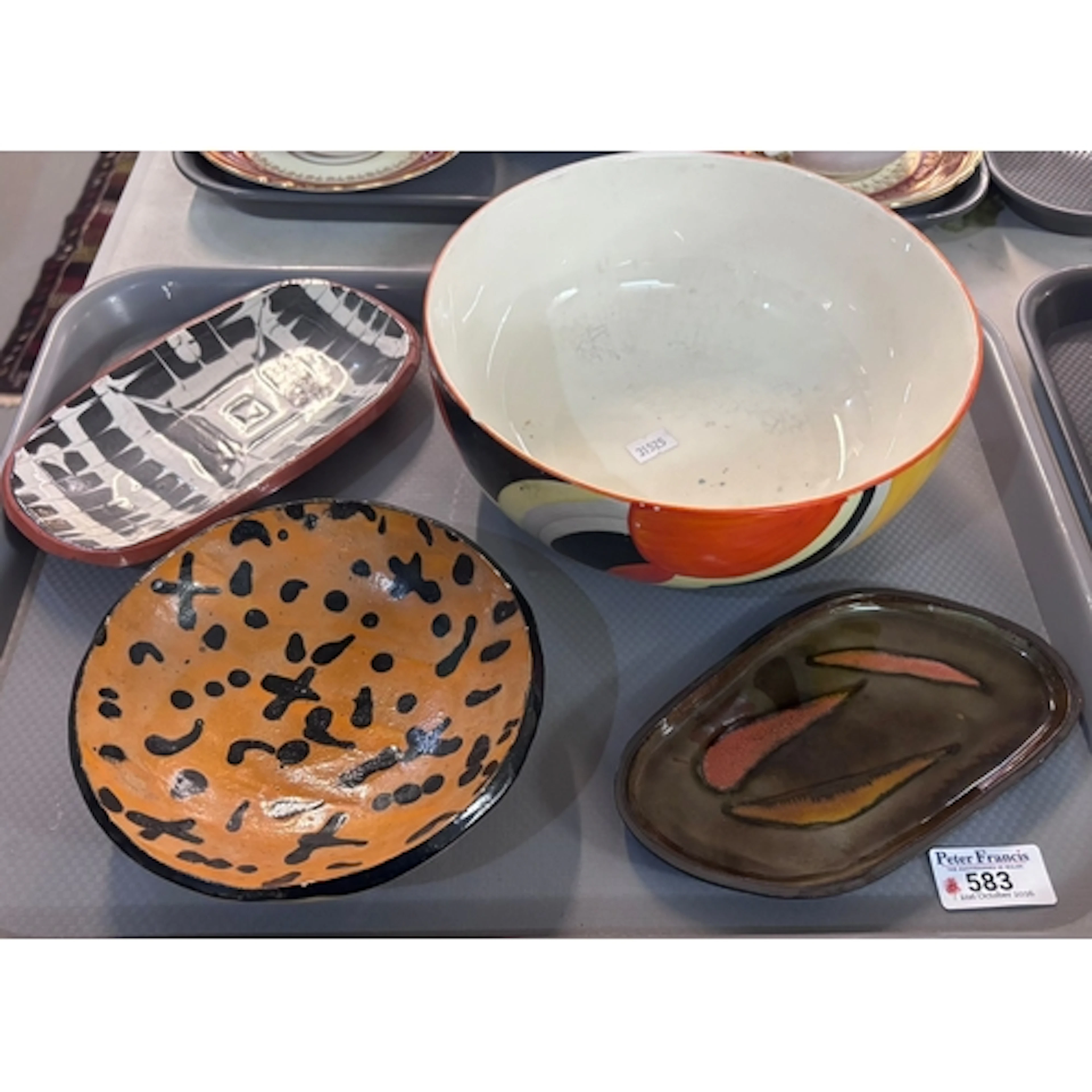 Three items of studio pottery including circular bowl, toget...