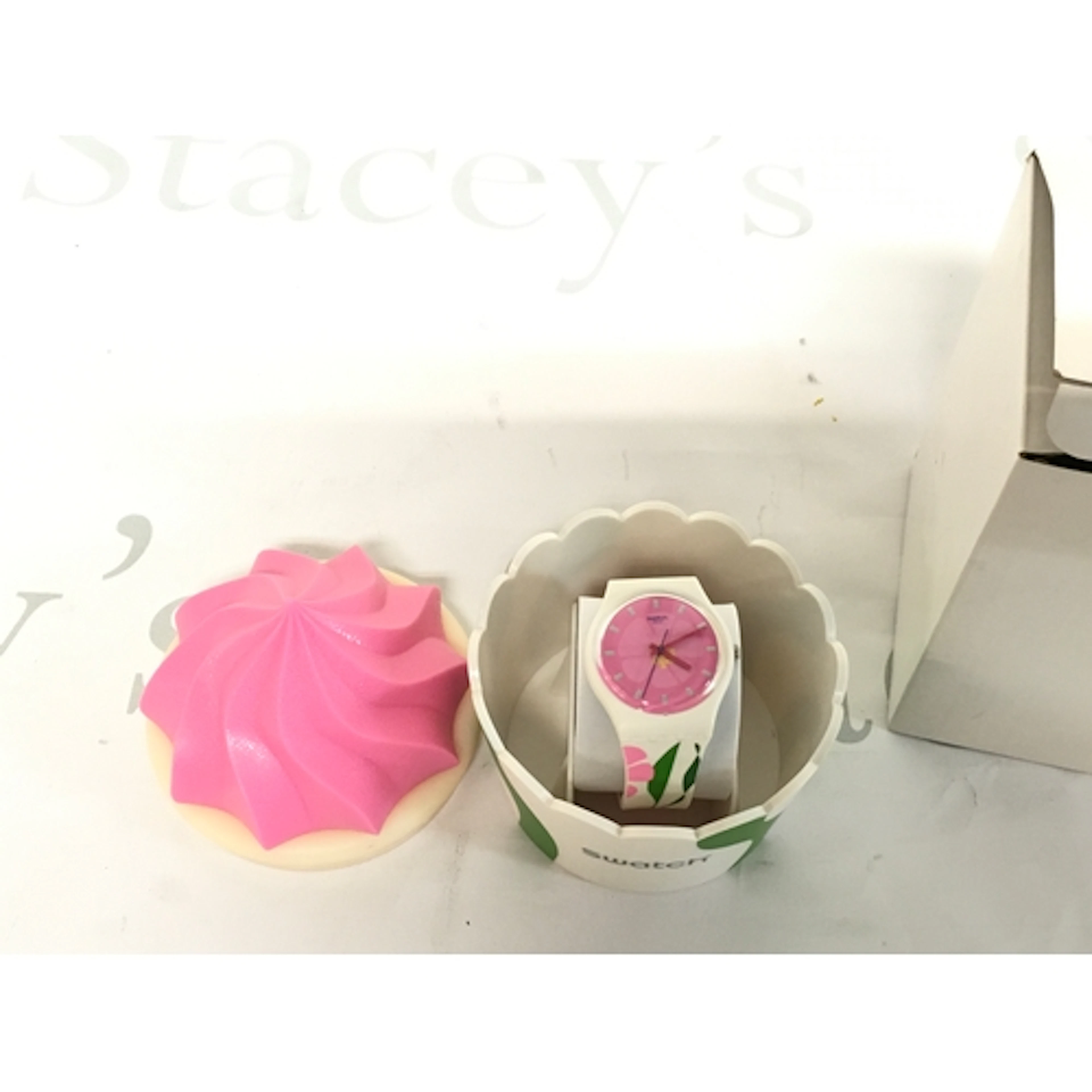 Swatch PRIMEVERE (GZ304) watch featuring a pink floral dial ...