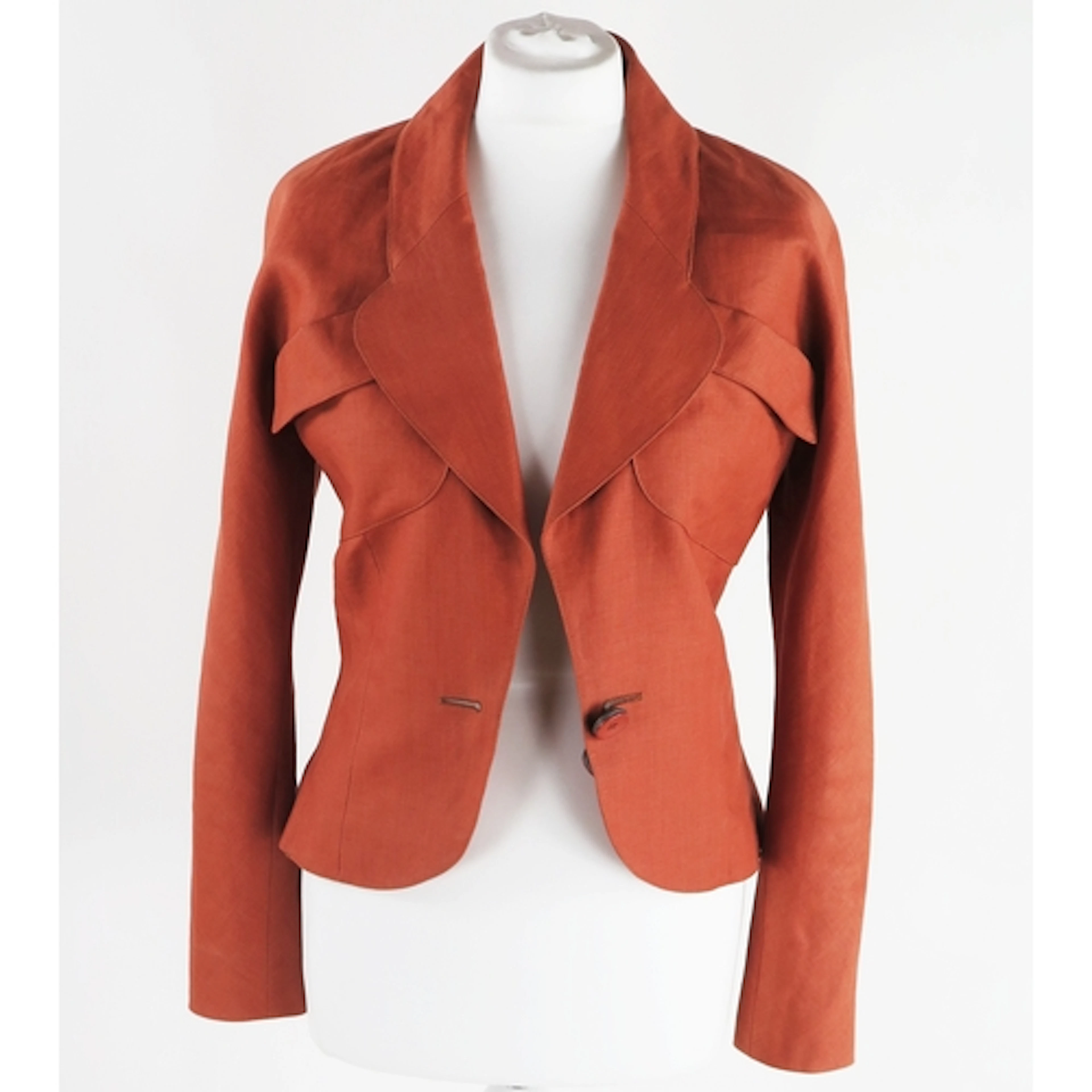 Karl Lagerfeld - vintage lady's linen blazer jacket in burnt...