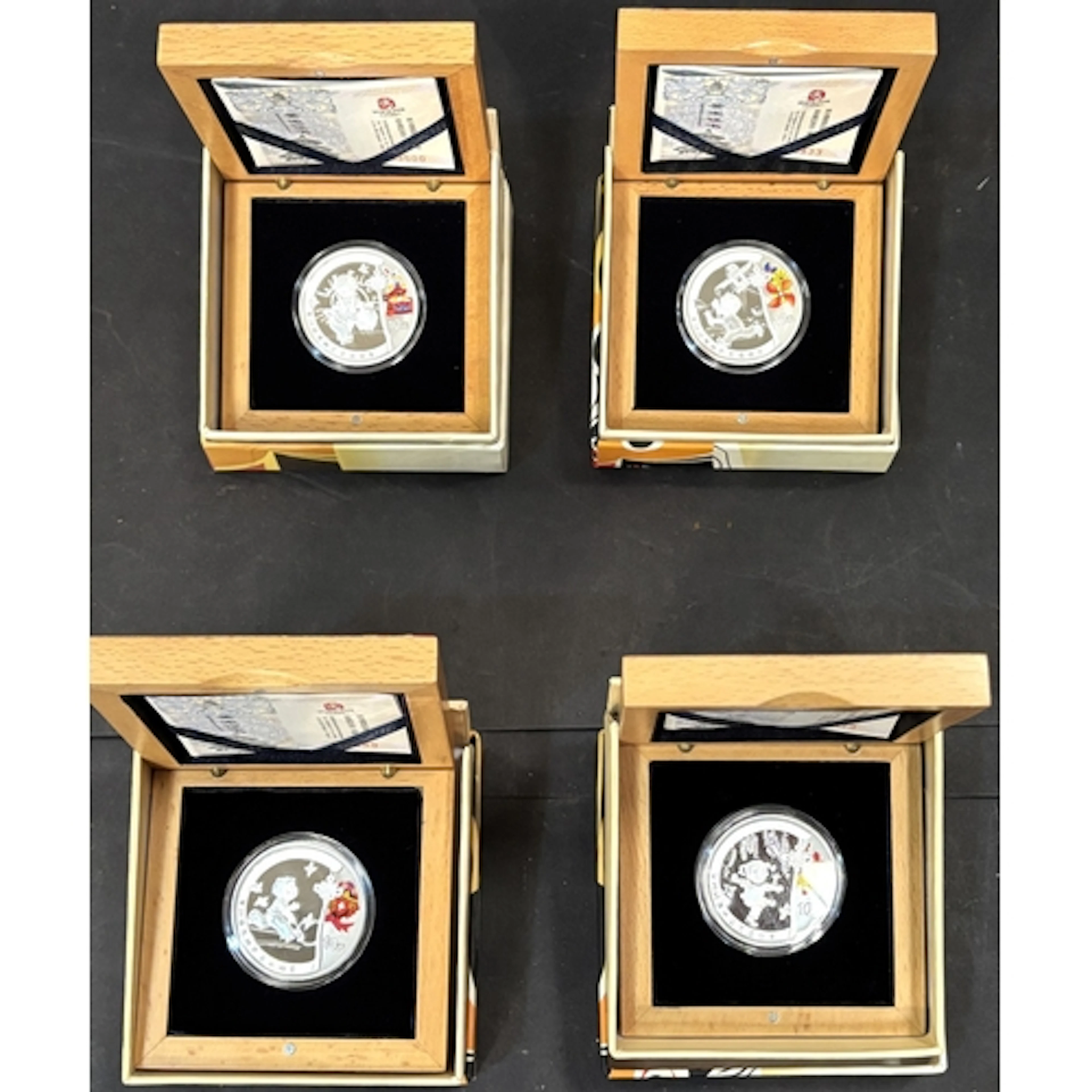 A set of 4 2008 Official Commemorative Silver Coins for the ...