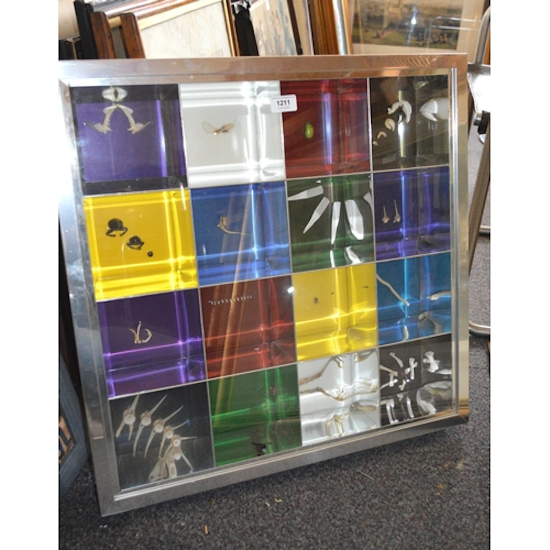 Daniel Wallwork, a mixed media assemblage, ' grid mutations ...