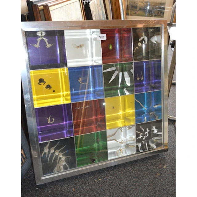 Daniel Wallwork, a mixed media assemblage, ' grid mutations ...