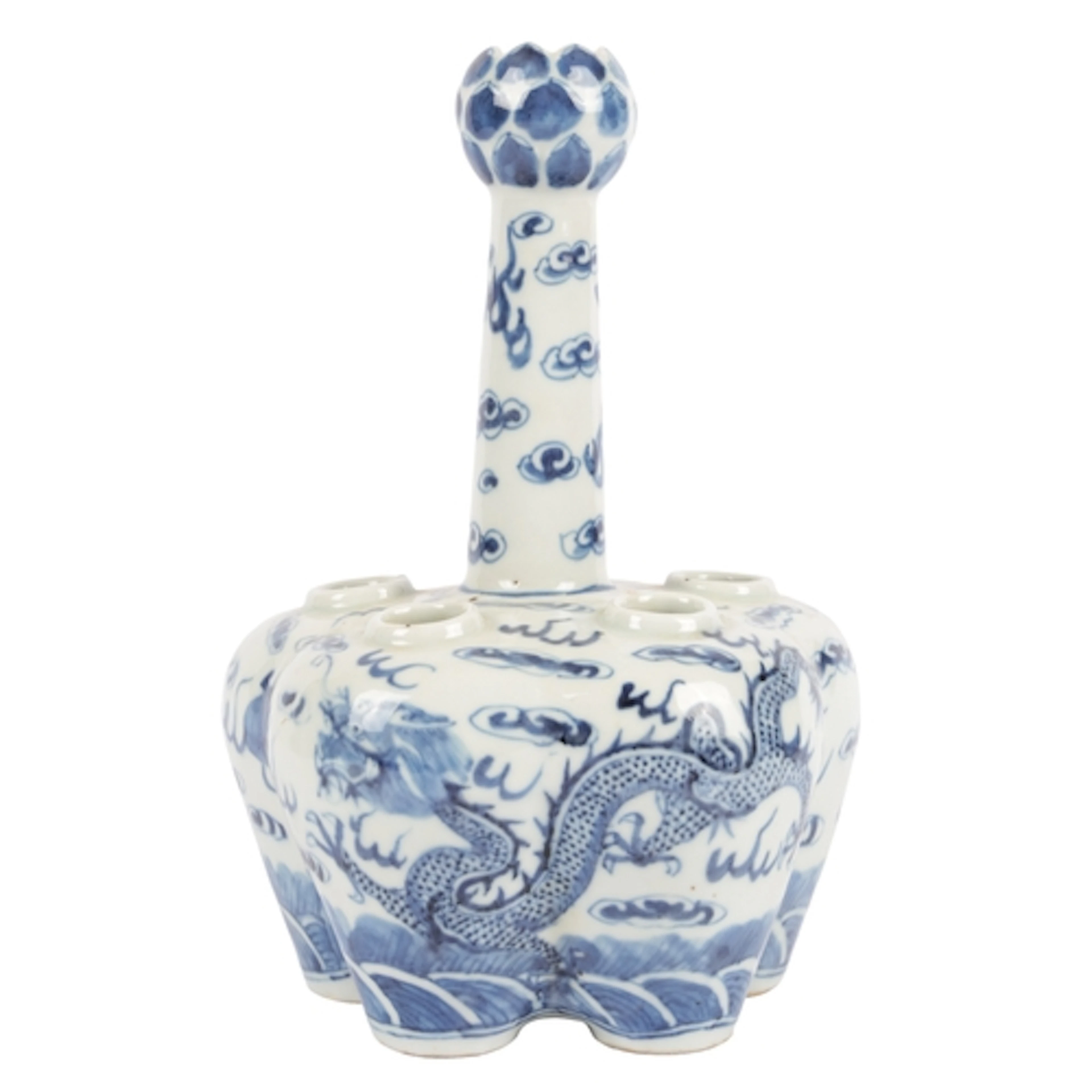 A Chinese blue and white garlic-neck tulip vase, 19th centur...