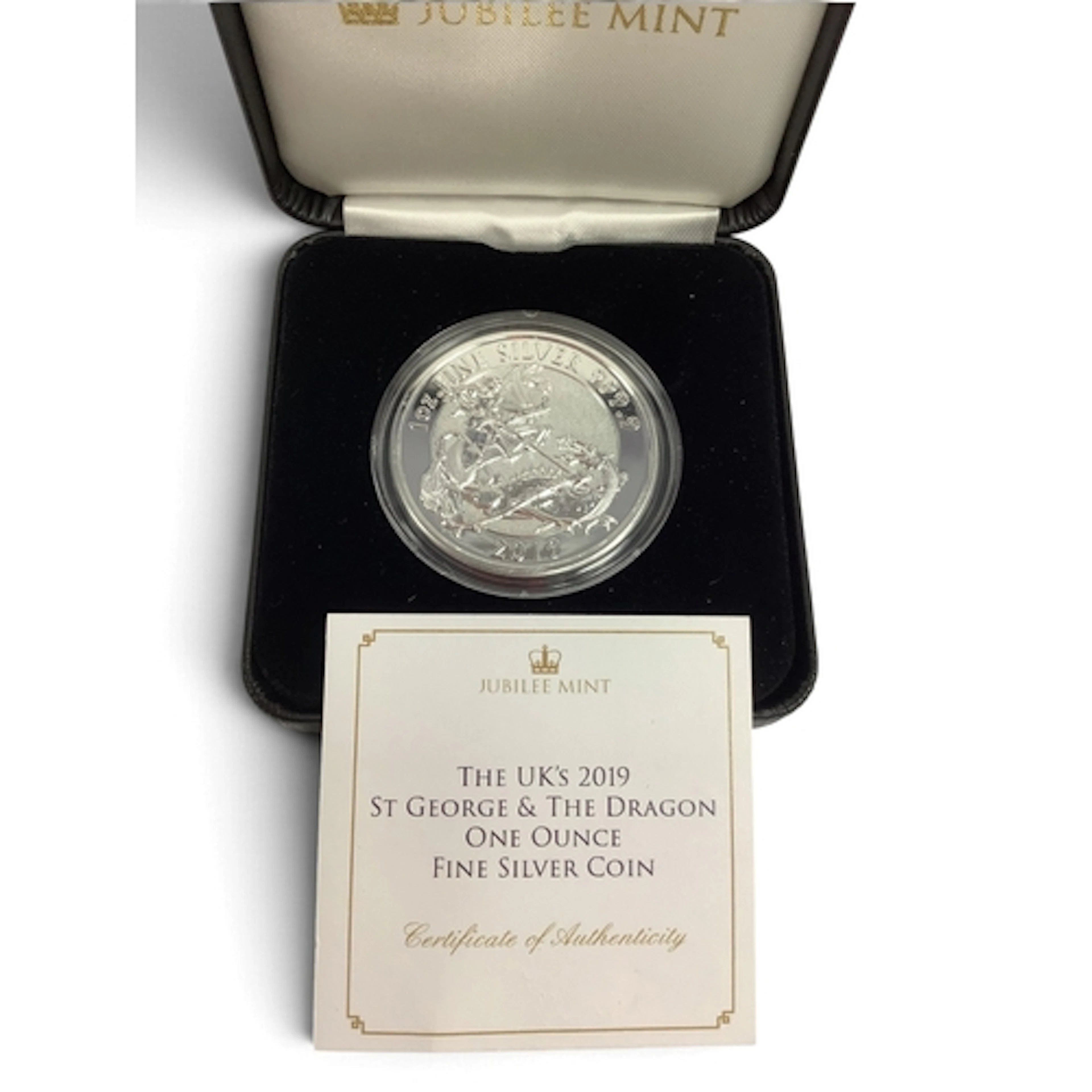 2019 St George And The Dragon One Ounce Fine Silver Coin, ca...