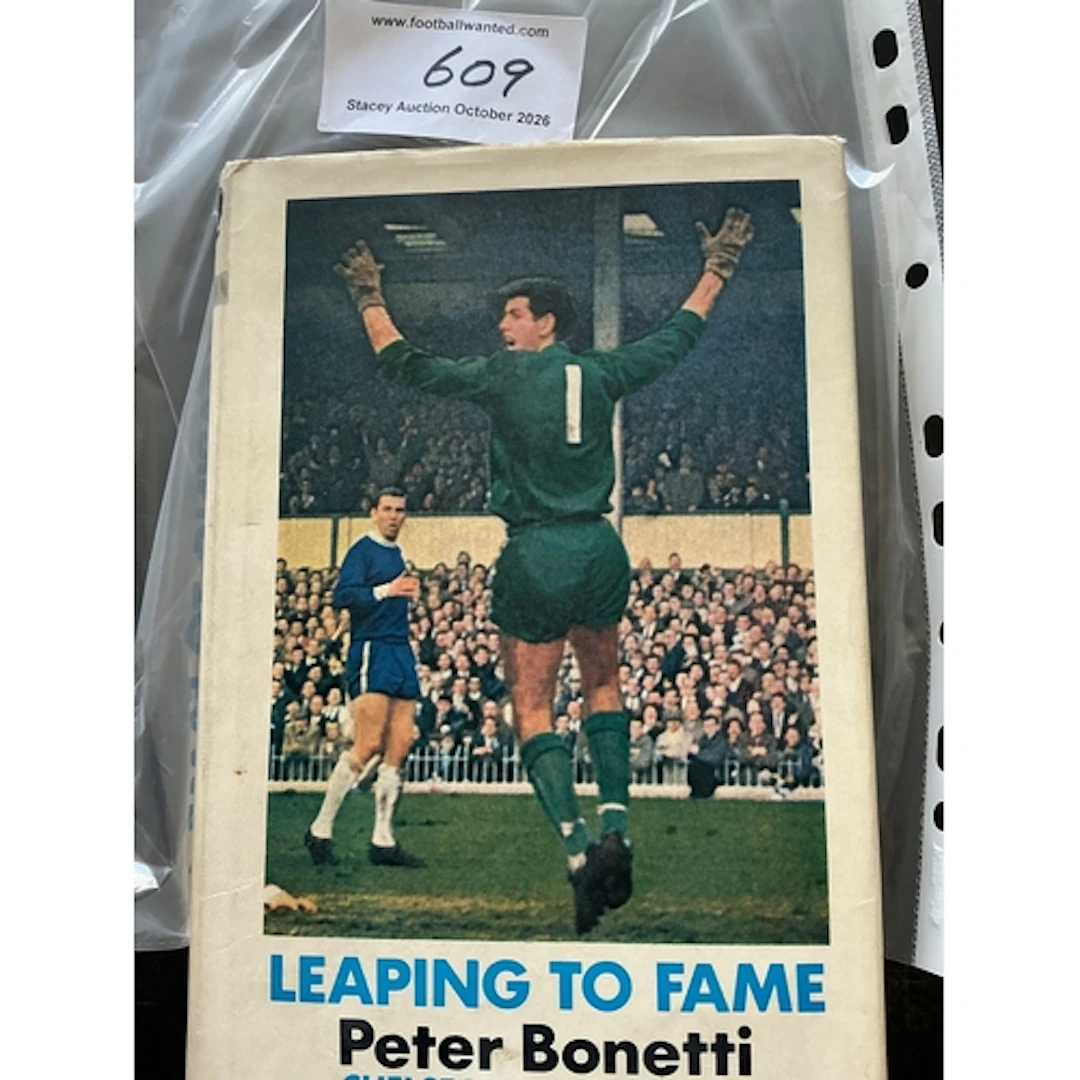 Peter Bonetti Chelsea + England Signed Football Book: Book n...